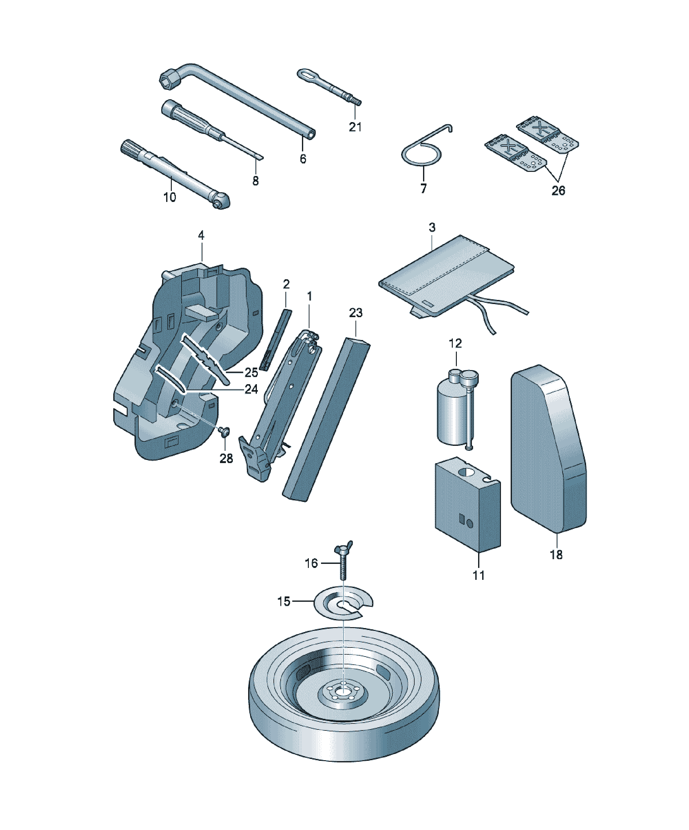 Cric de ridicare Volkswagen Tiguan, cod 5N0011031A