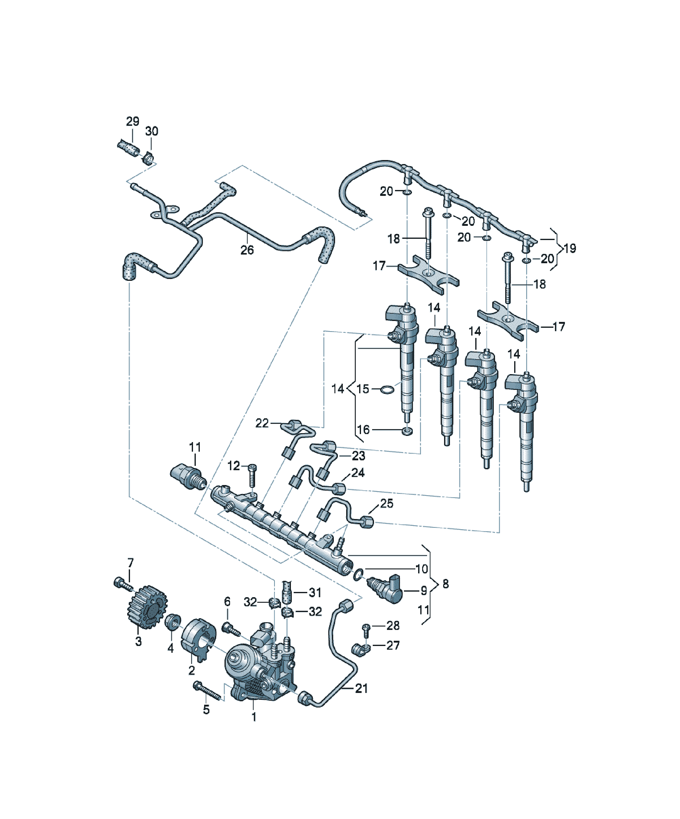 Pompă combustibil înaltă presiune Volkswagen Golf / e-Golf, cod 03L130755AA