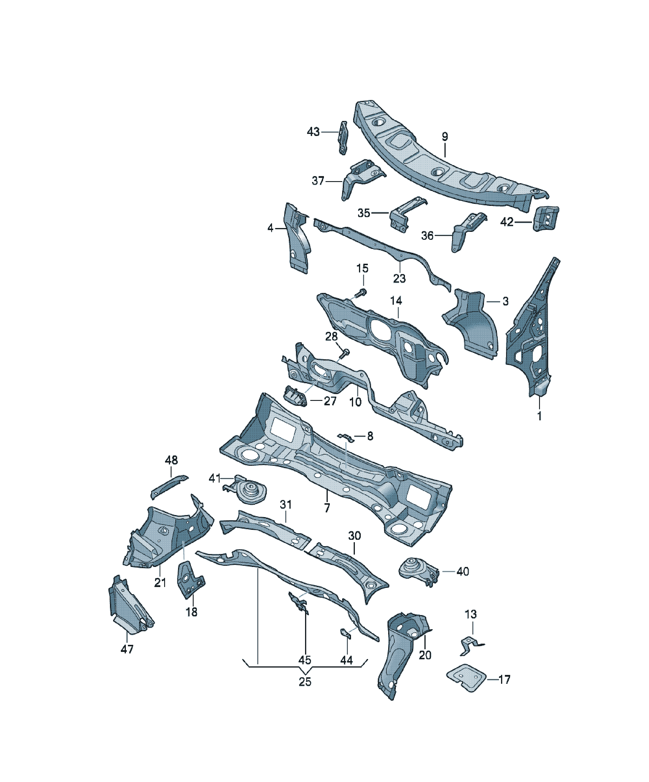 Stâlp A interior Volkswagen Tiguan, cod 5N0802124