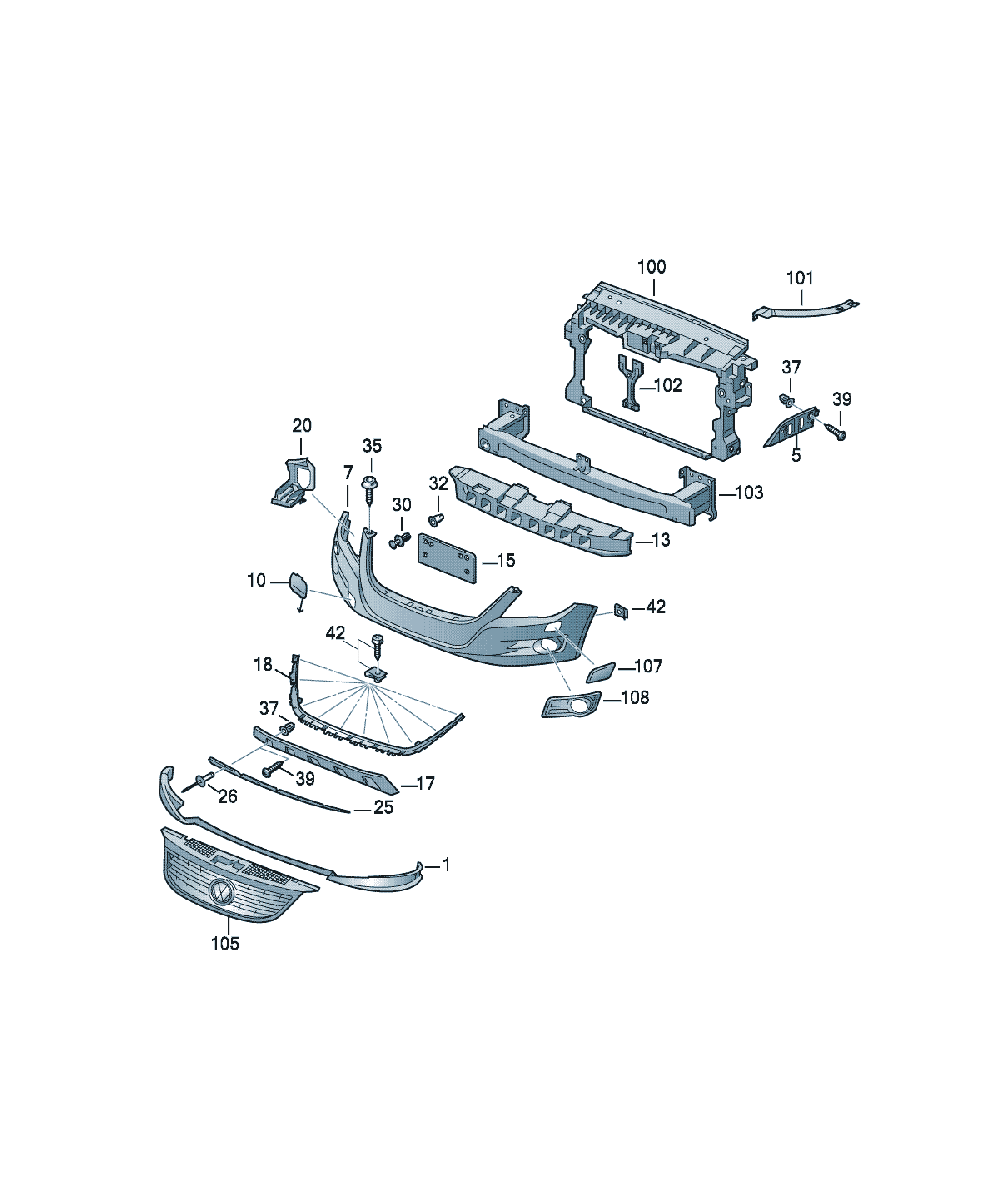 Set piese de montaj Volkswagen Tiguan, cod 5N0898623