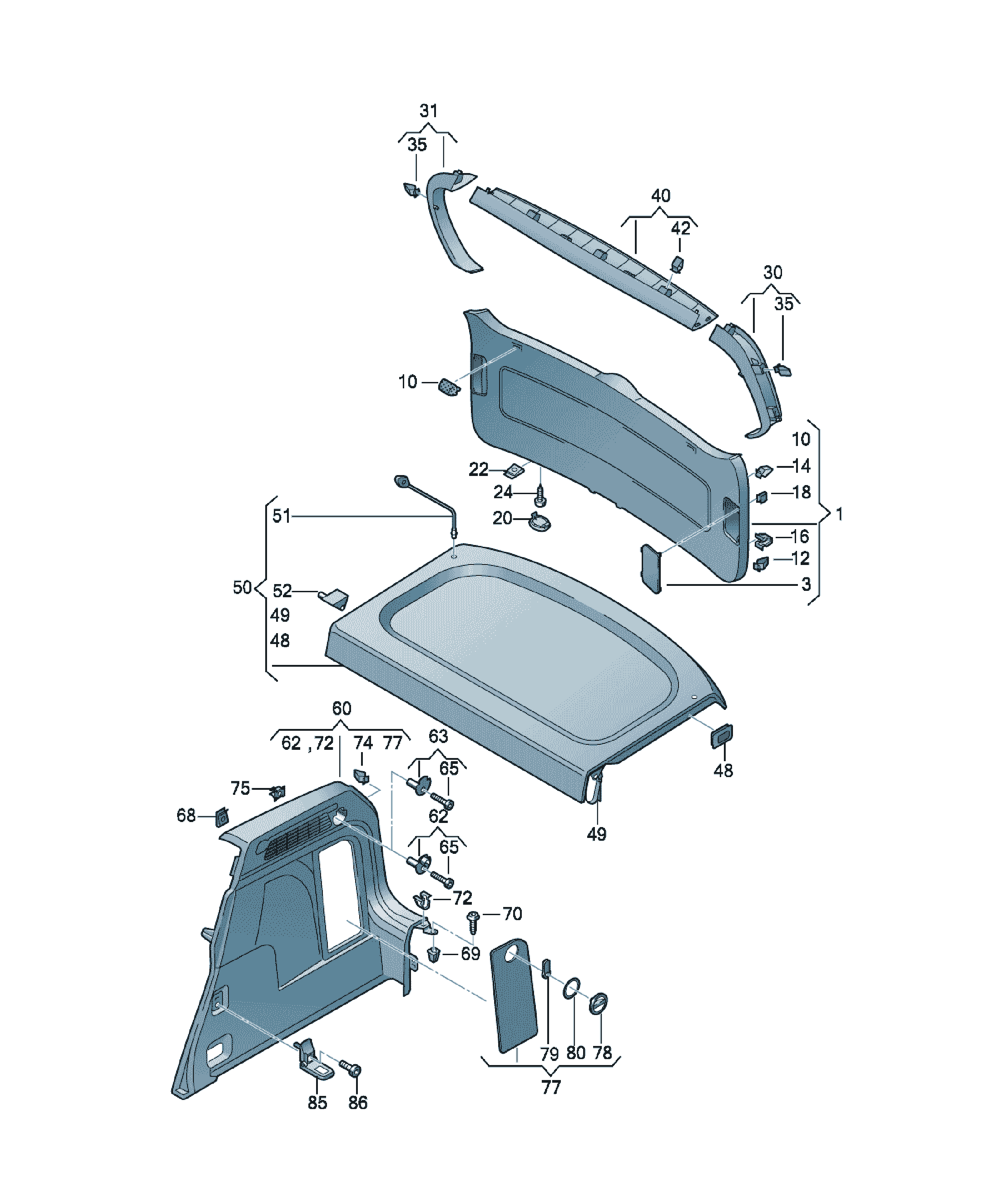 Tampon limitator Volkswagen Golf / e-Golf, cod 1J6867815A