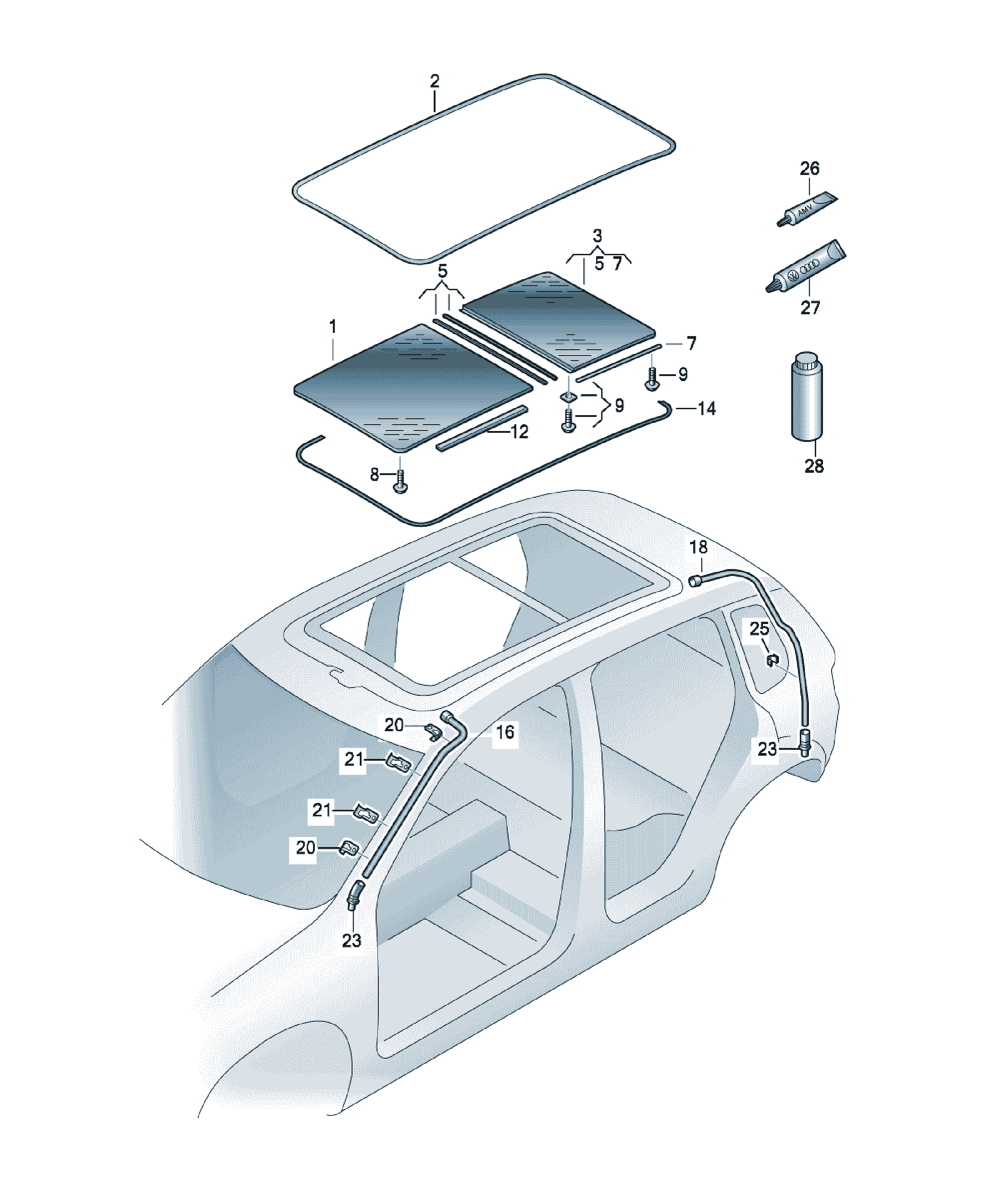 Hatch panel cover Volkswagen Tiguan, cod 5N0877055B