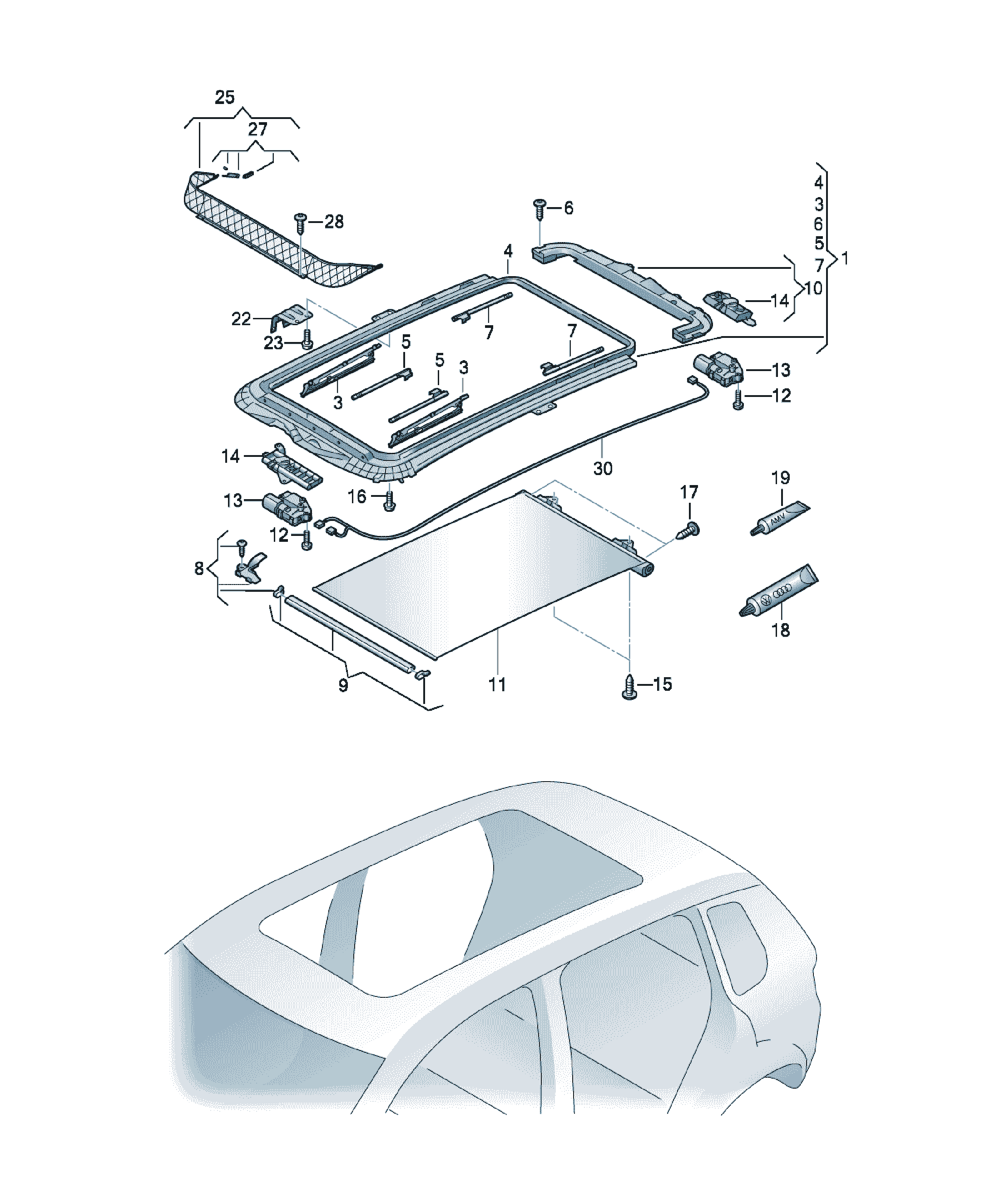 Adeziv MS 1 pachet Volkswagen CC, cod D  172090A2