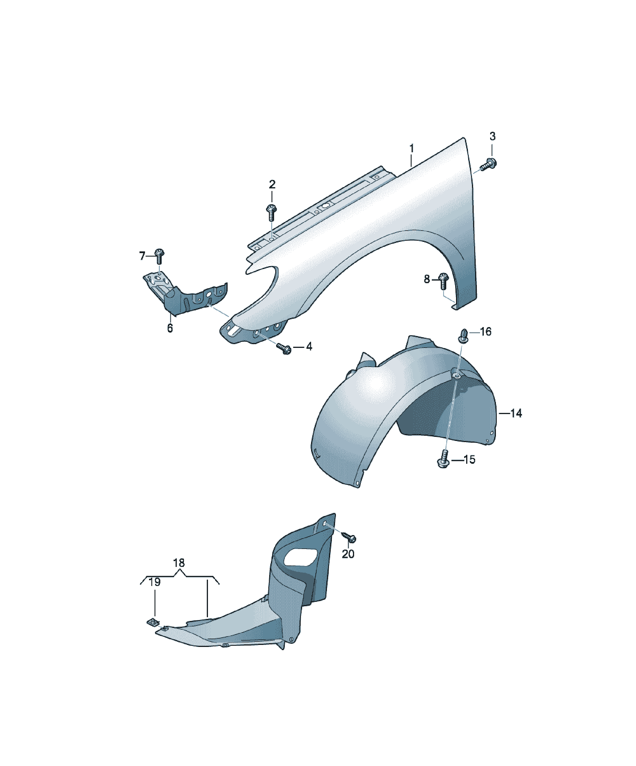Set piese de montaj Volkswagen CC, cod 3C8898625