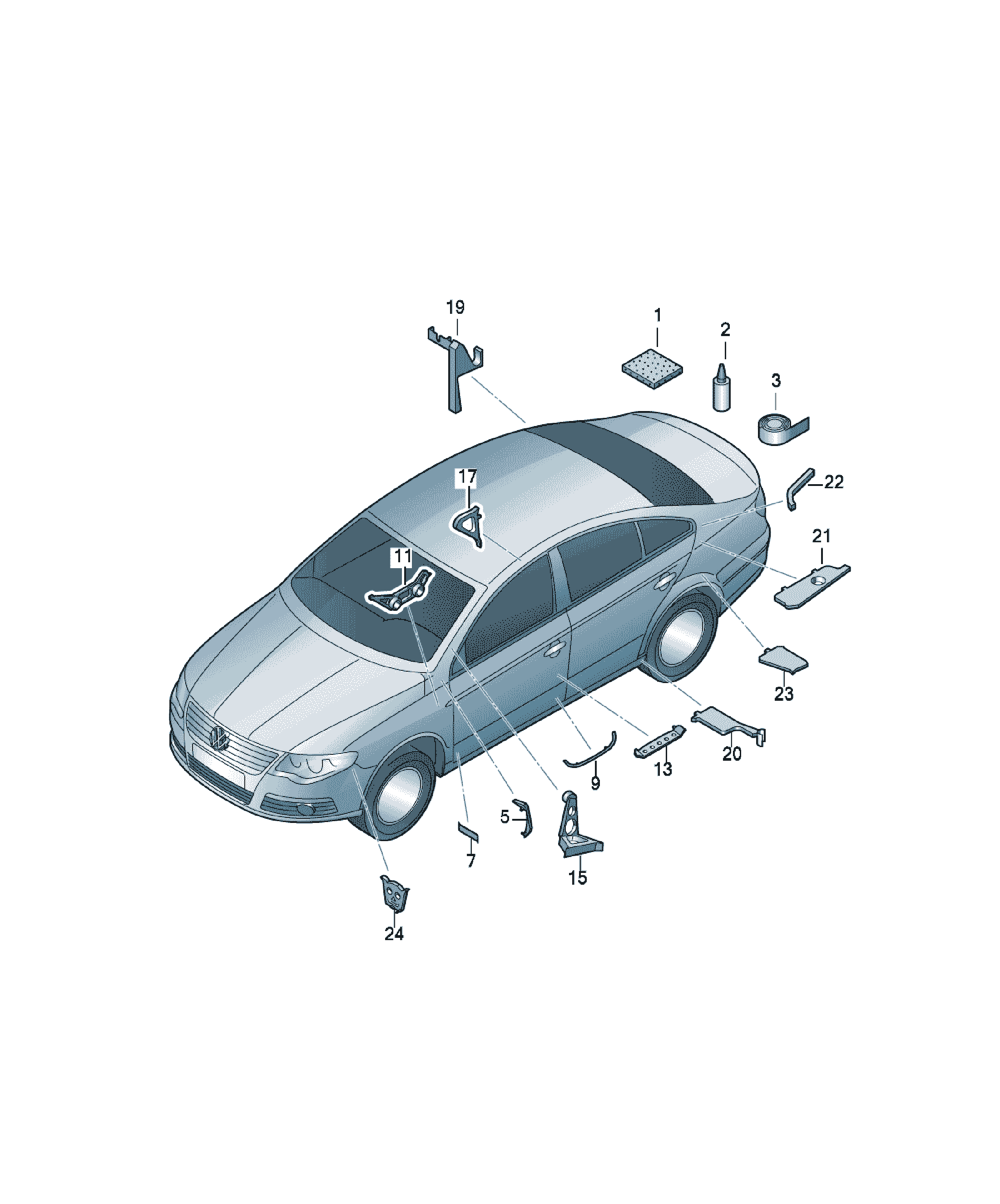 Etanșare piese caroserie Volkswagen CC, cod 3C8864624B