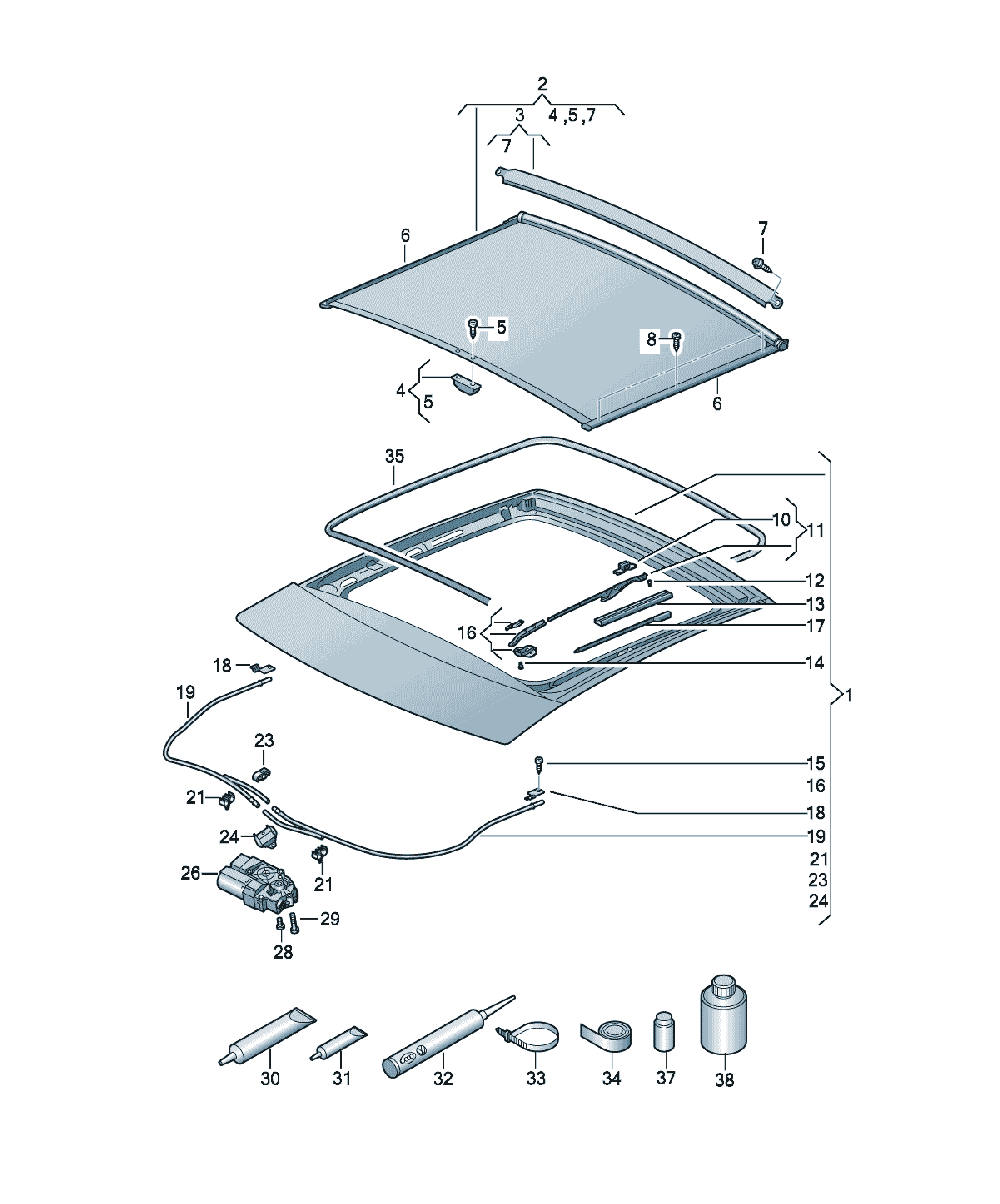 Trapa Volkswagen CC, cod 3C8877021B