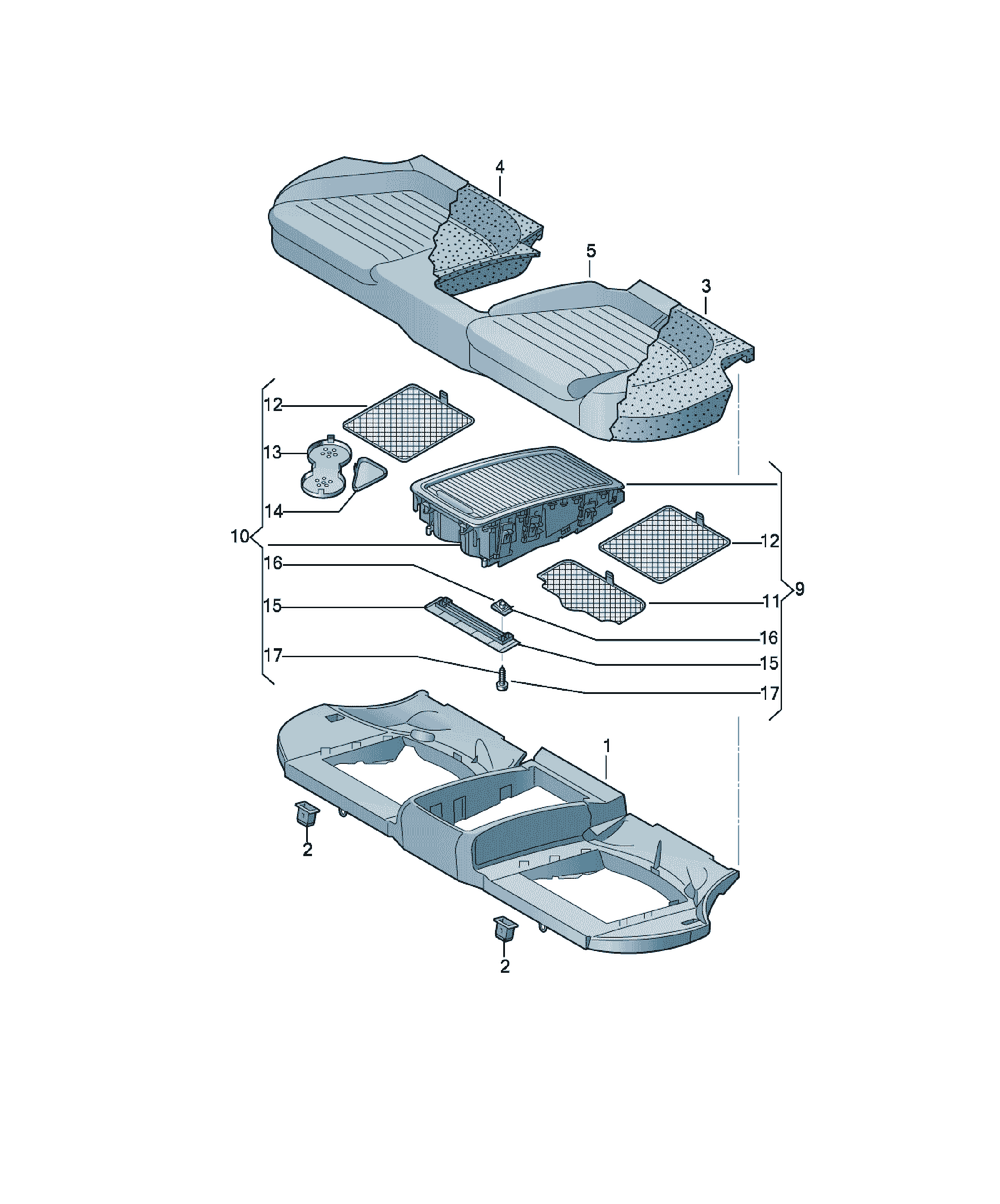 Cadru scaun Volkswagen CC, cod 3C8885321B