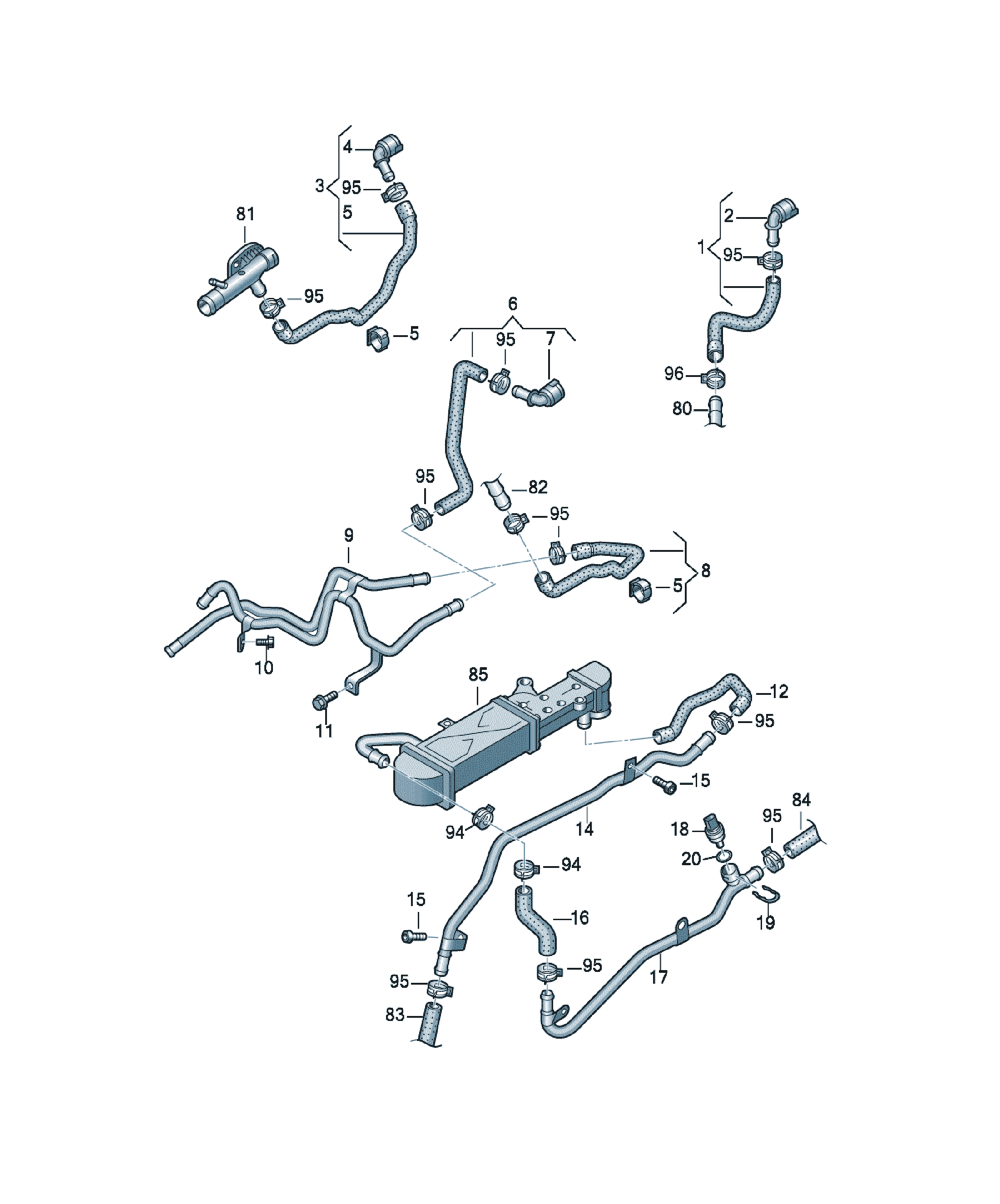 Furtun apa Volkswagen Golf / e-Golf, cod 1K0122073GF
