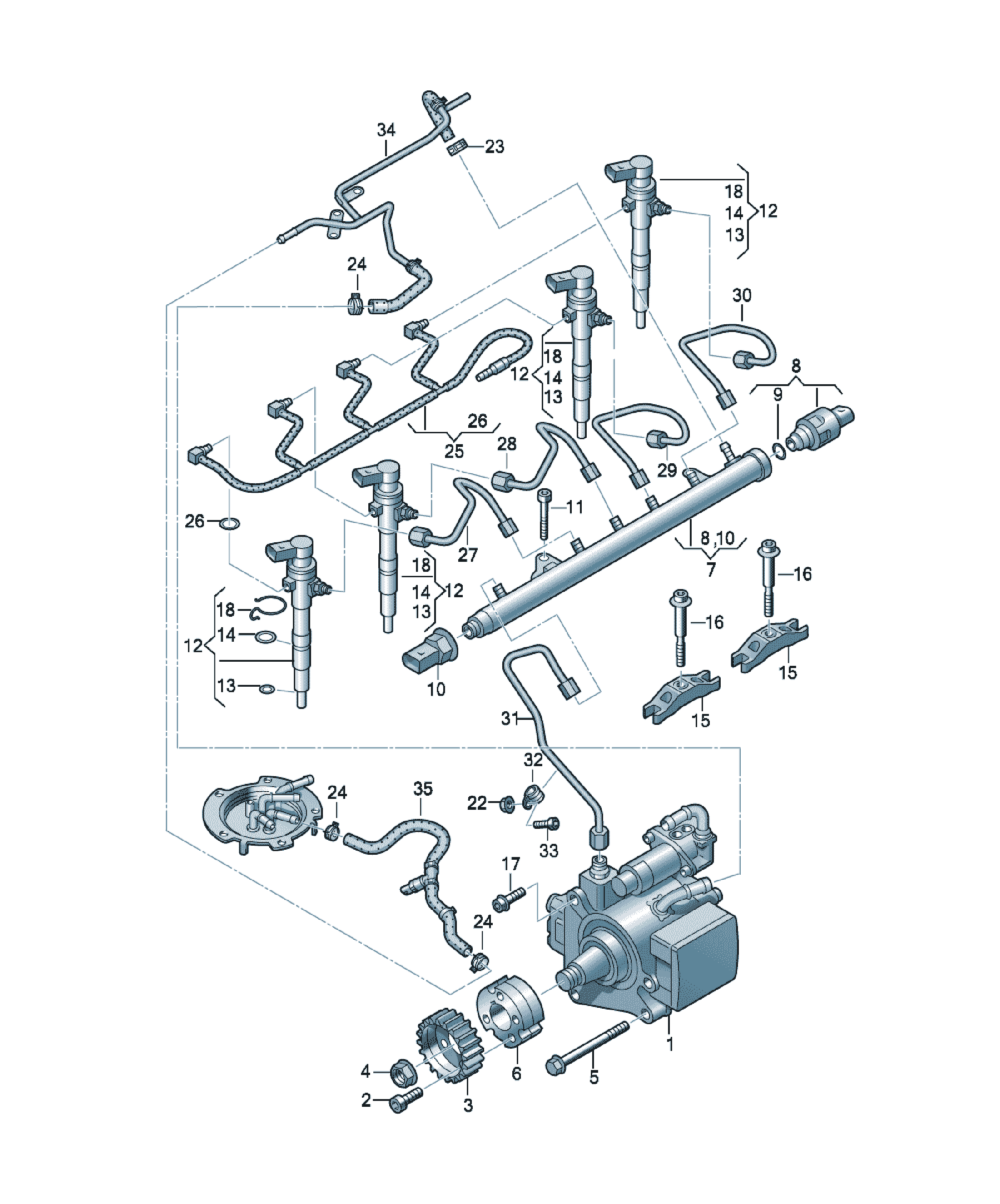 Pompa de inalta presiune Volkswagen Golf / e-Golf, cod 03L130851MX