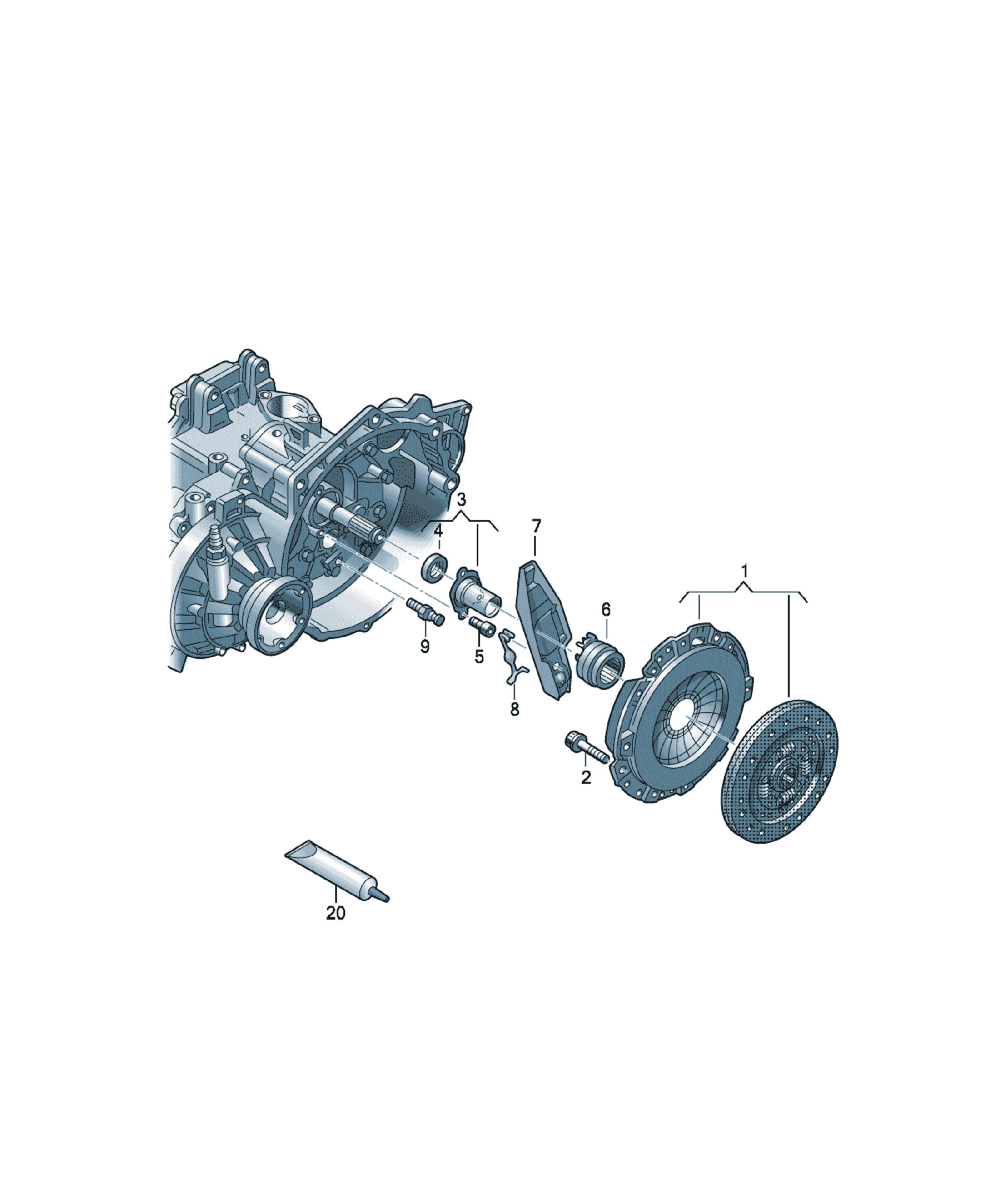 Set ambreiaj Volkswagen CC, cod 03C141015PX