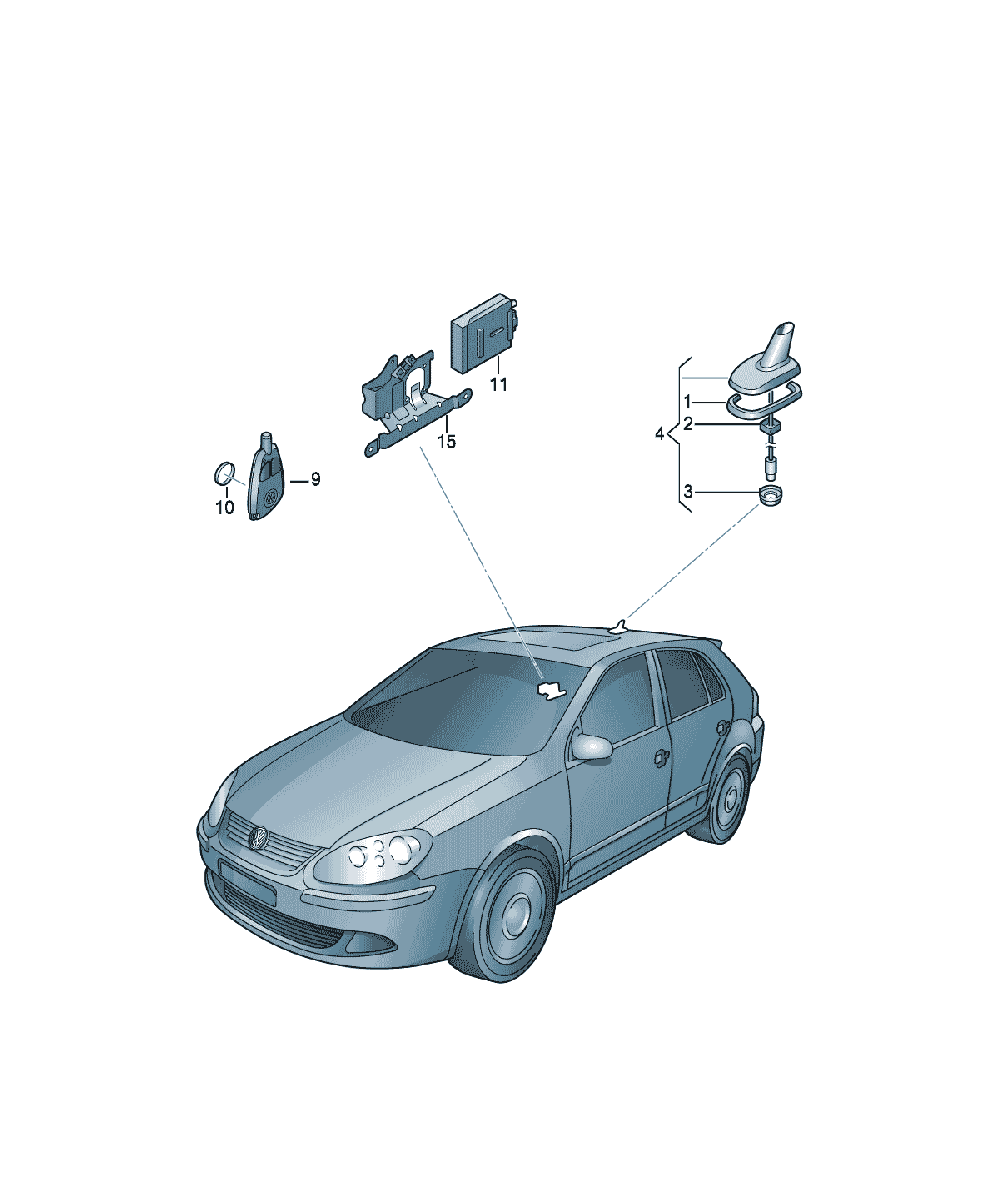 Modul Telecomanda Receiver Webasto Tiguan Volkswagen Golf / e-Golf, cod 7N0963513