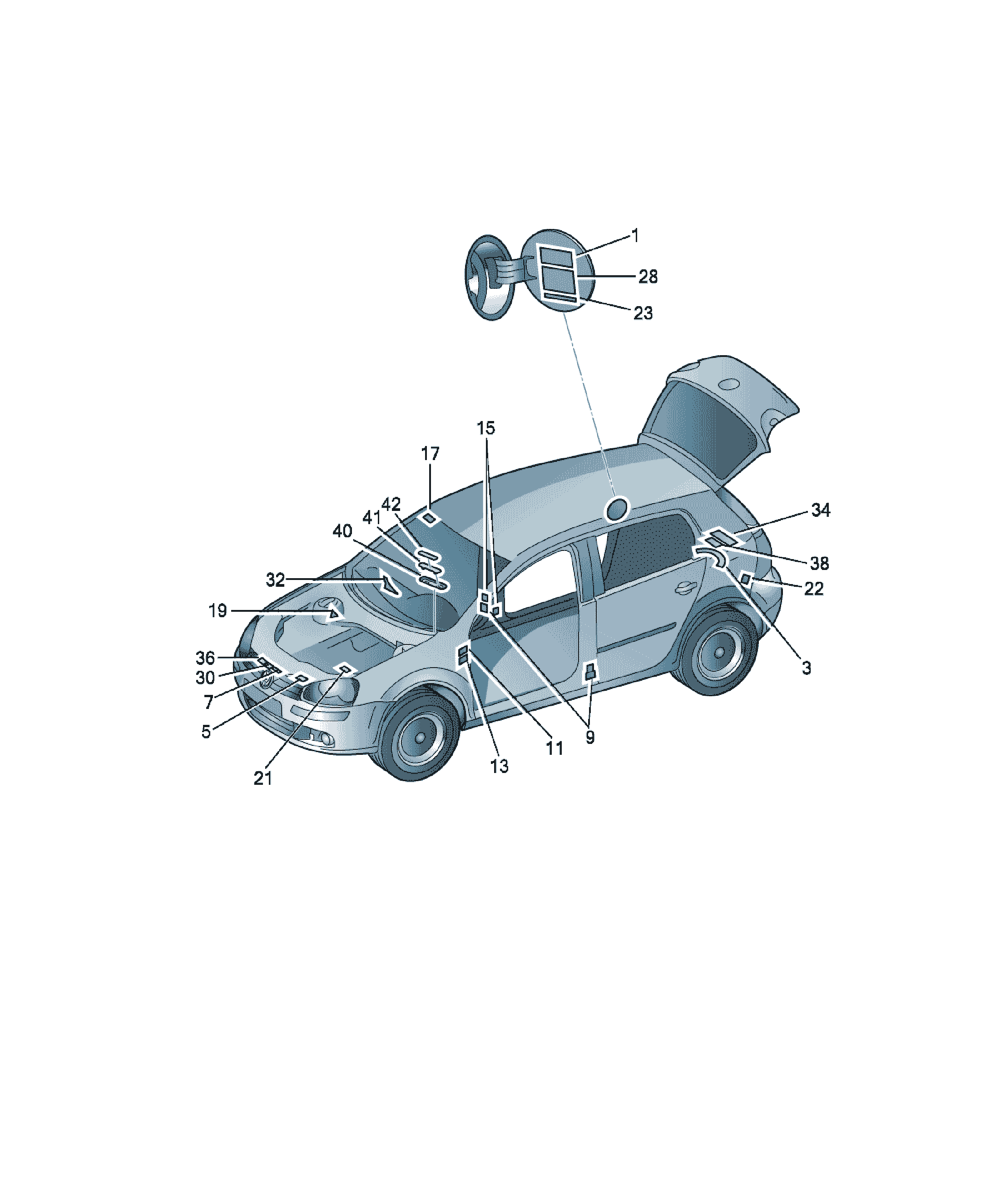 Semn 'Benzină fără plumb' Volkswagen Golf / e-Golf, cod 1J0010320H
