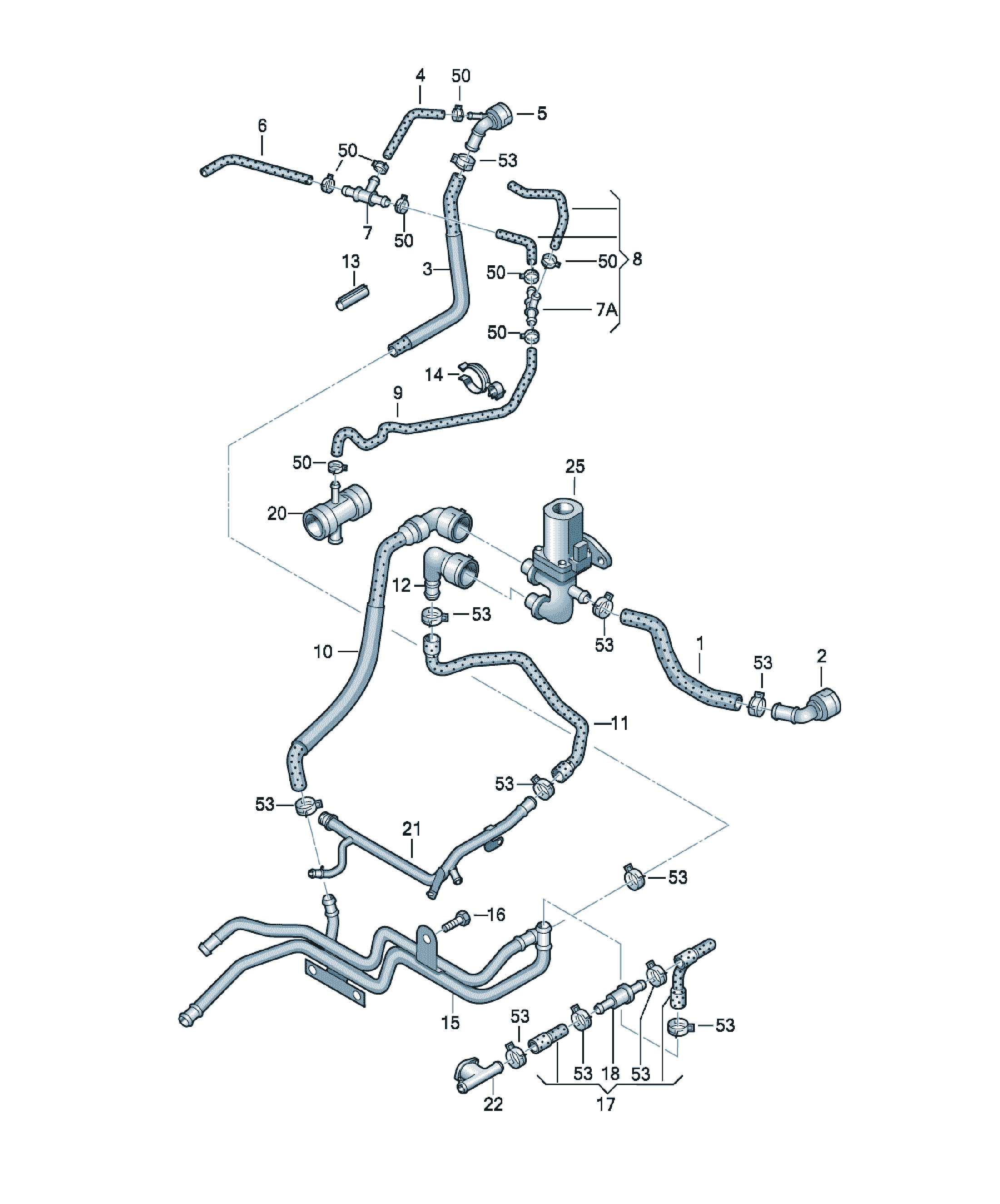 Furtun apa Volkswagen Golf / e-Golf, cod 1K0121073R