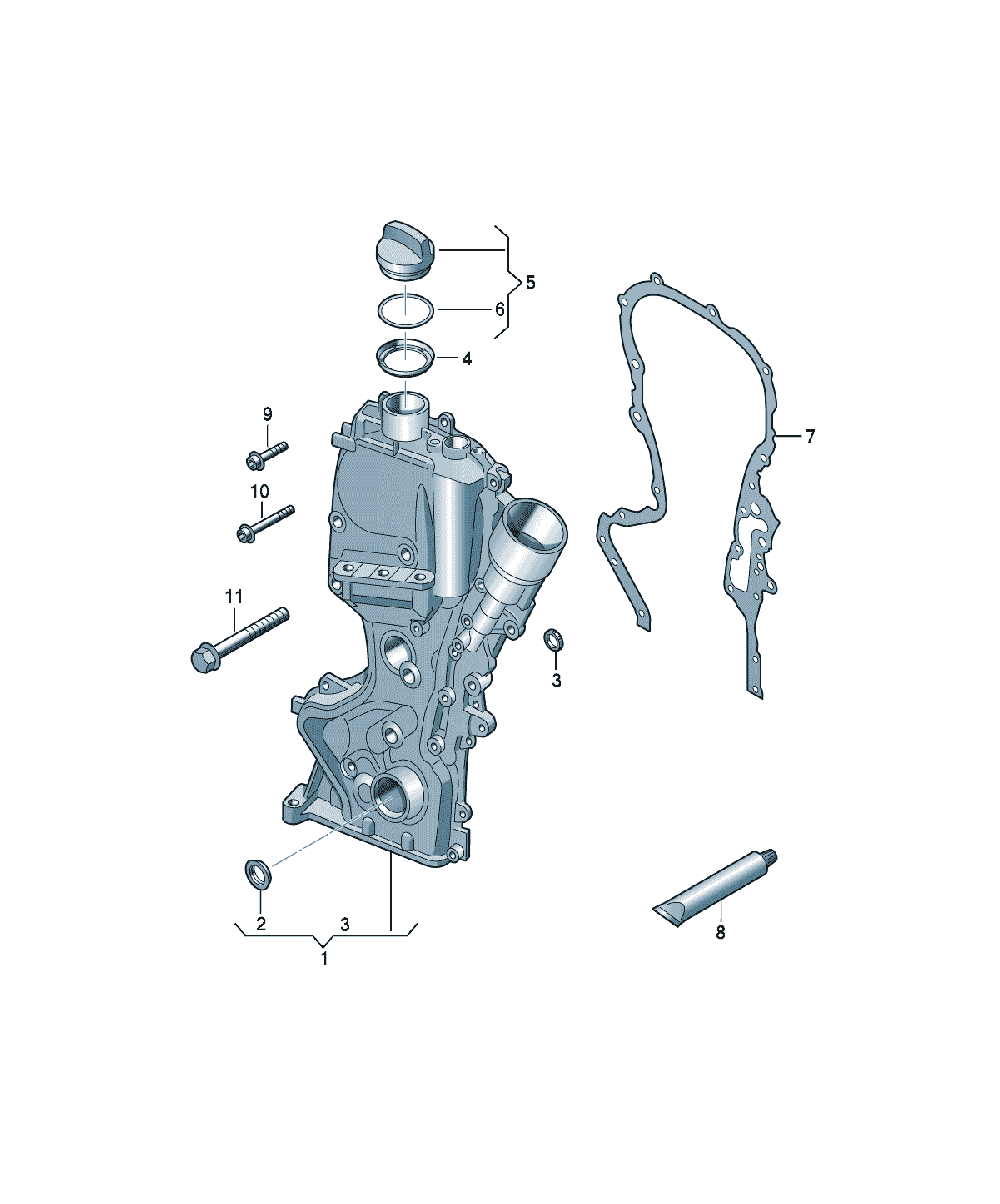 Carcasă distribuție variabilă Volkswagen Golf / e-Golf, cod 03C109210CD