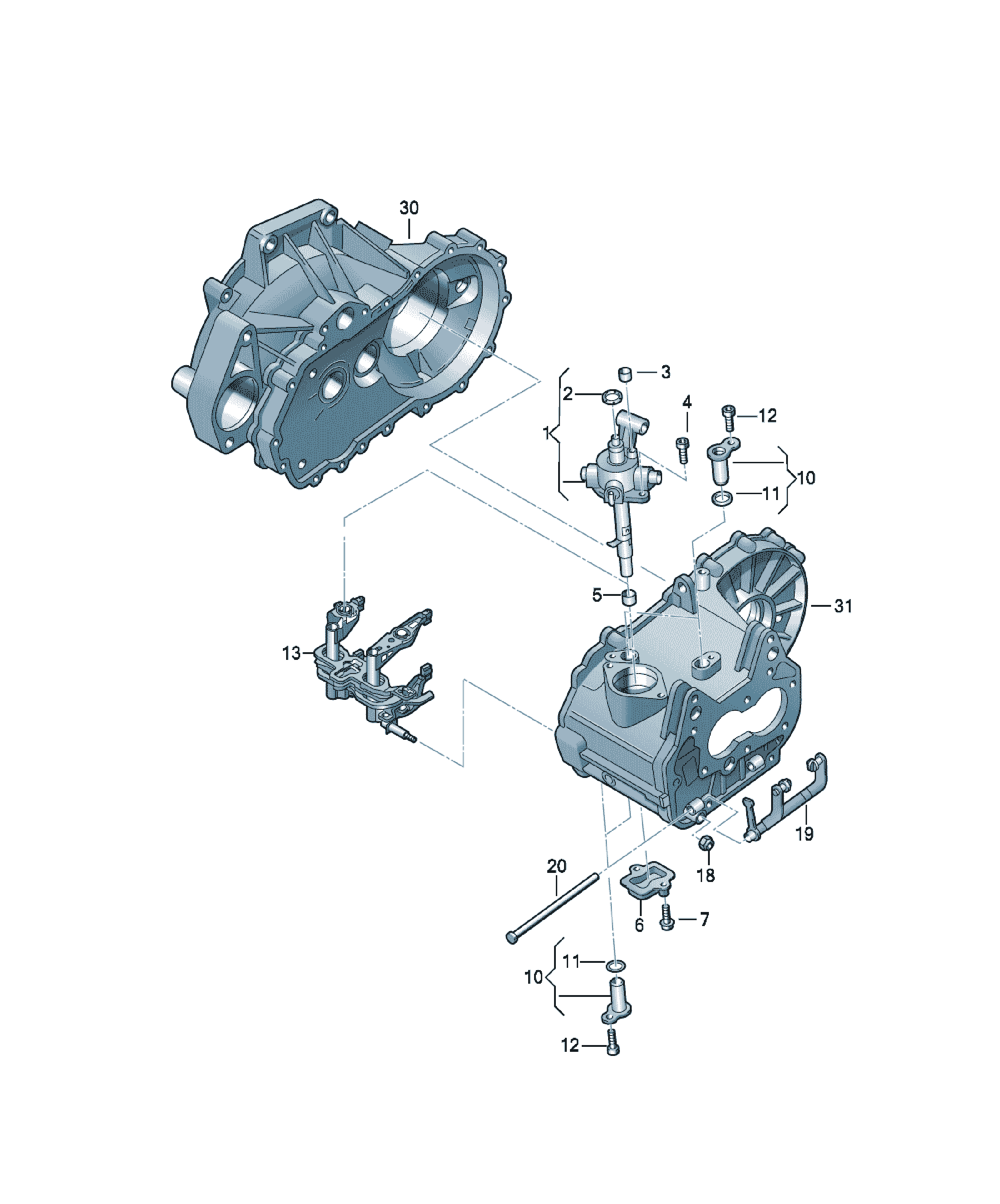 Mecanism schimbător de viteze Volkswagen Golf / e-Golf, cod 0AG301230A