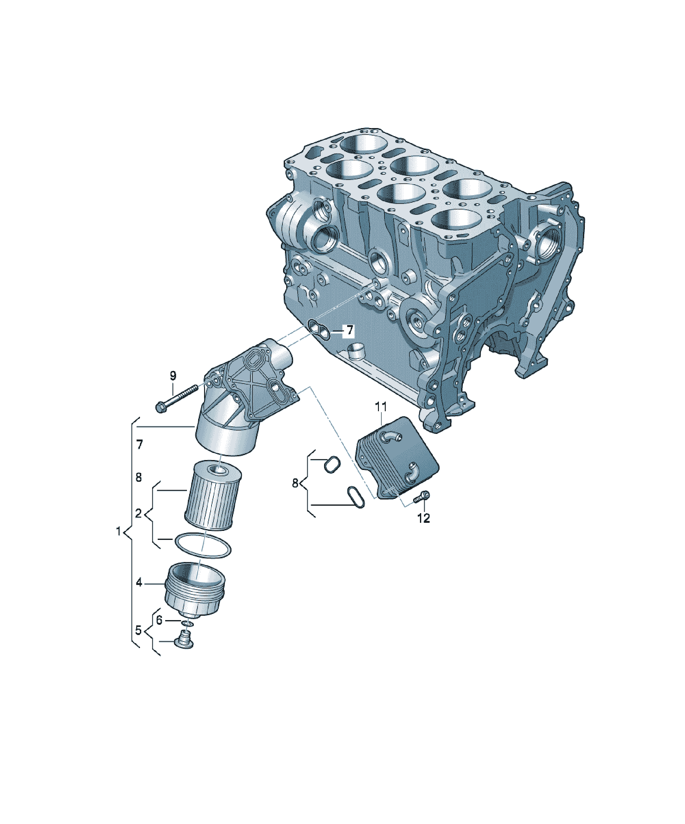 Carcasă filtru ulei Volkswagen CC, cod 03H115403AA