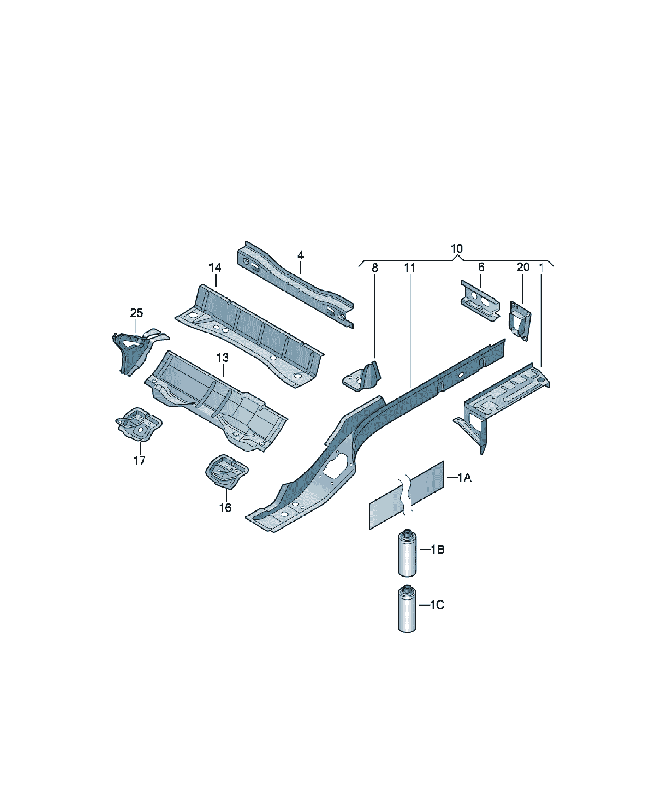 Panou podea Volkswagen CC, cod 3C0802089