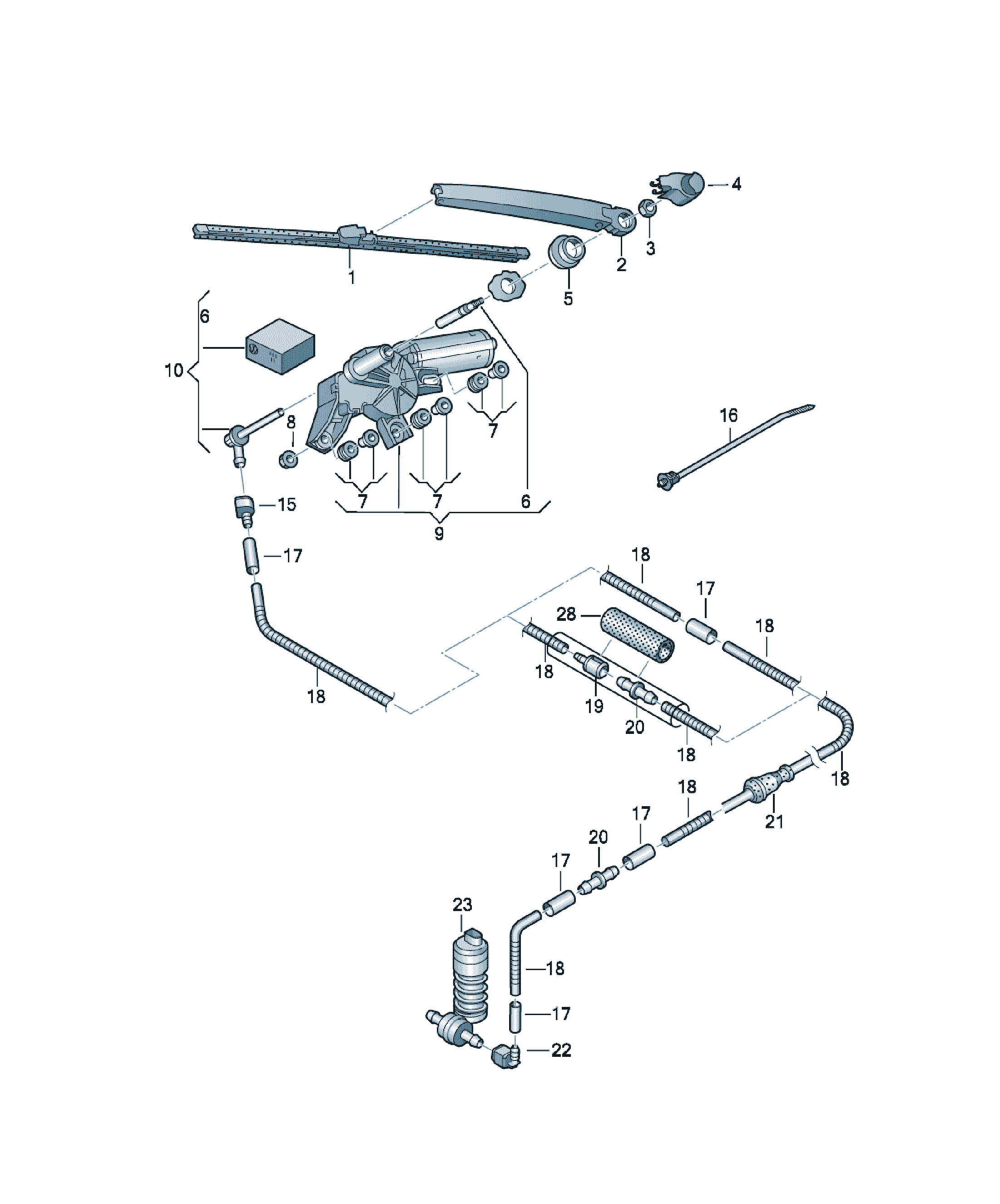 Lamă ștergător Volkswagen Tiguan, cod 6Q6955425A