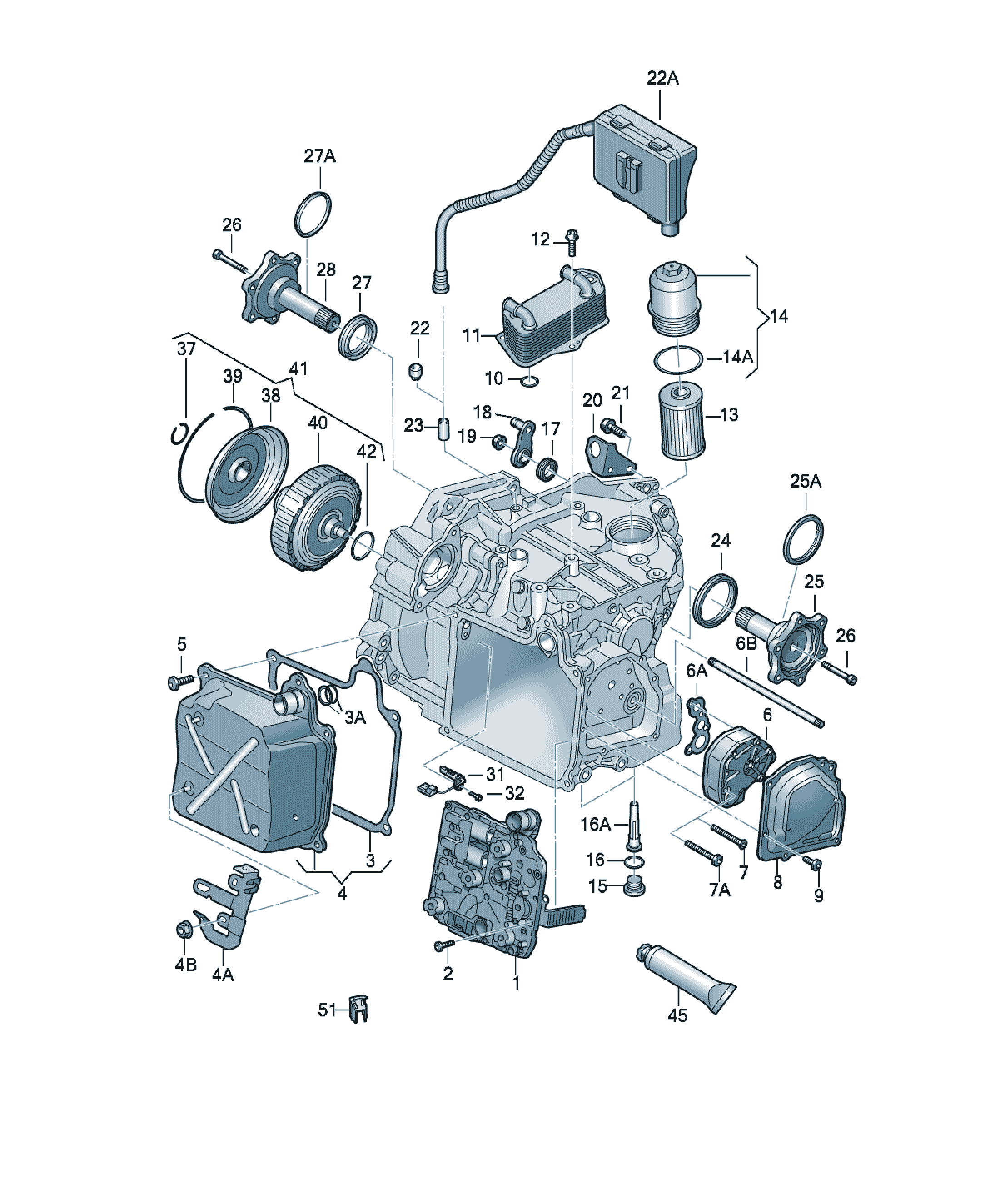 Automatic gearbox oil filter gasket Volkswagen Passat / Variant / Santana, cod N  91084501
