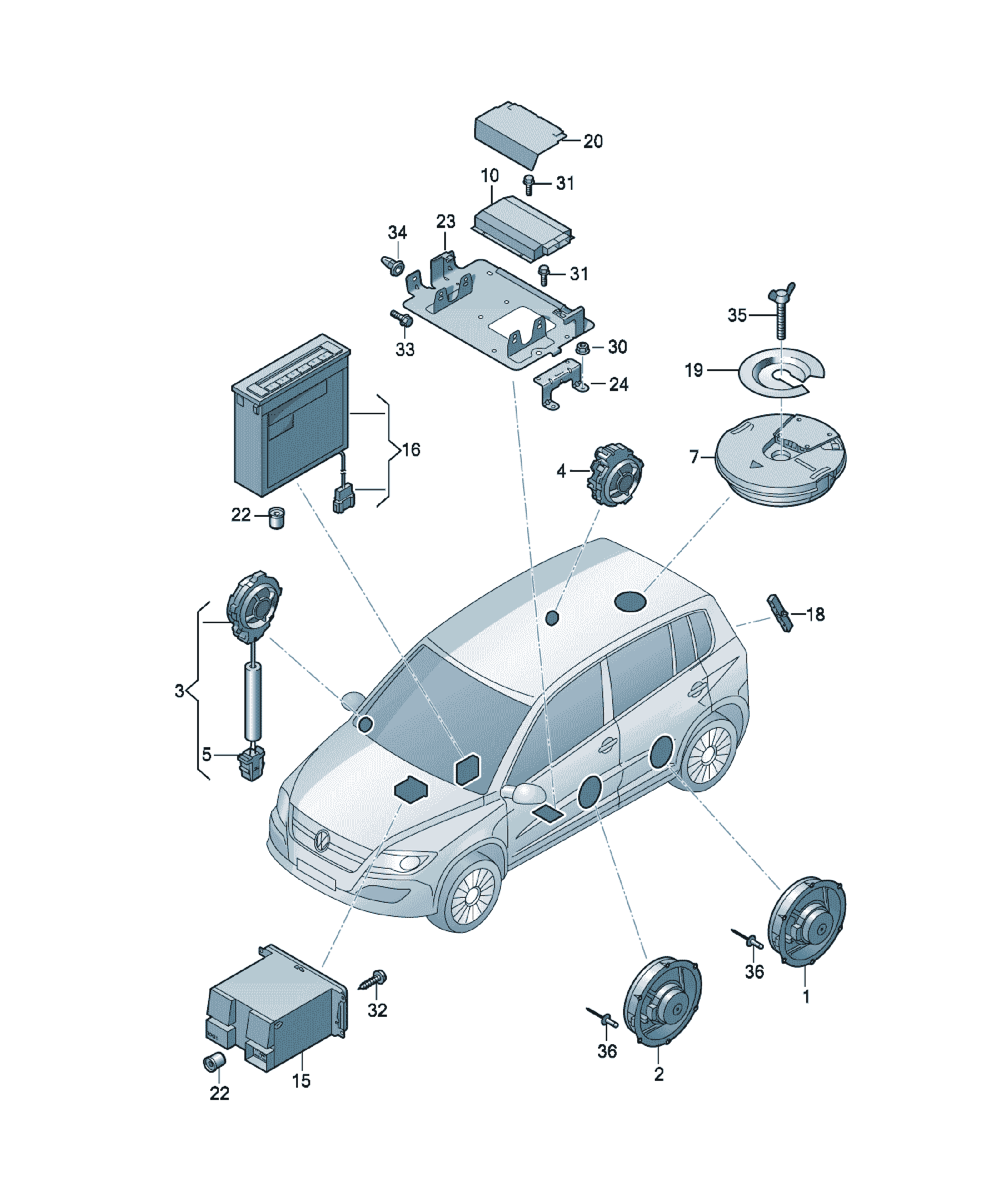 Suport amplificator Volkswagen Golf / e-Golf, cod 1K0035883C