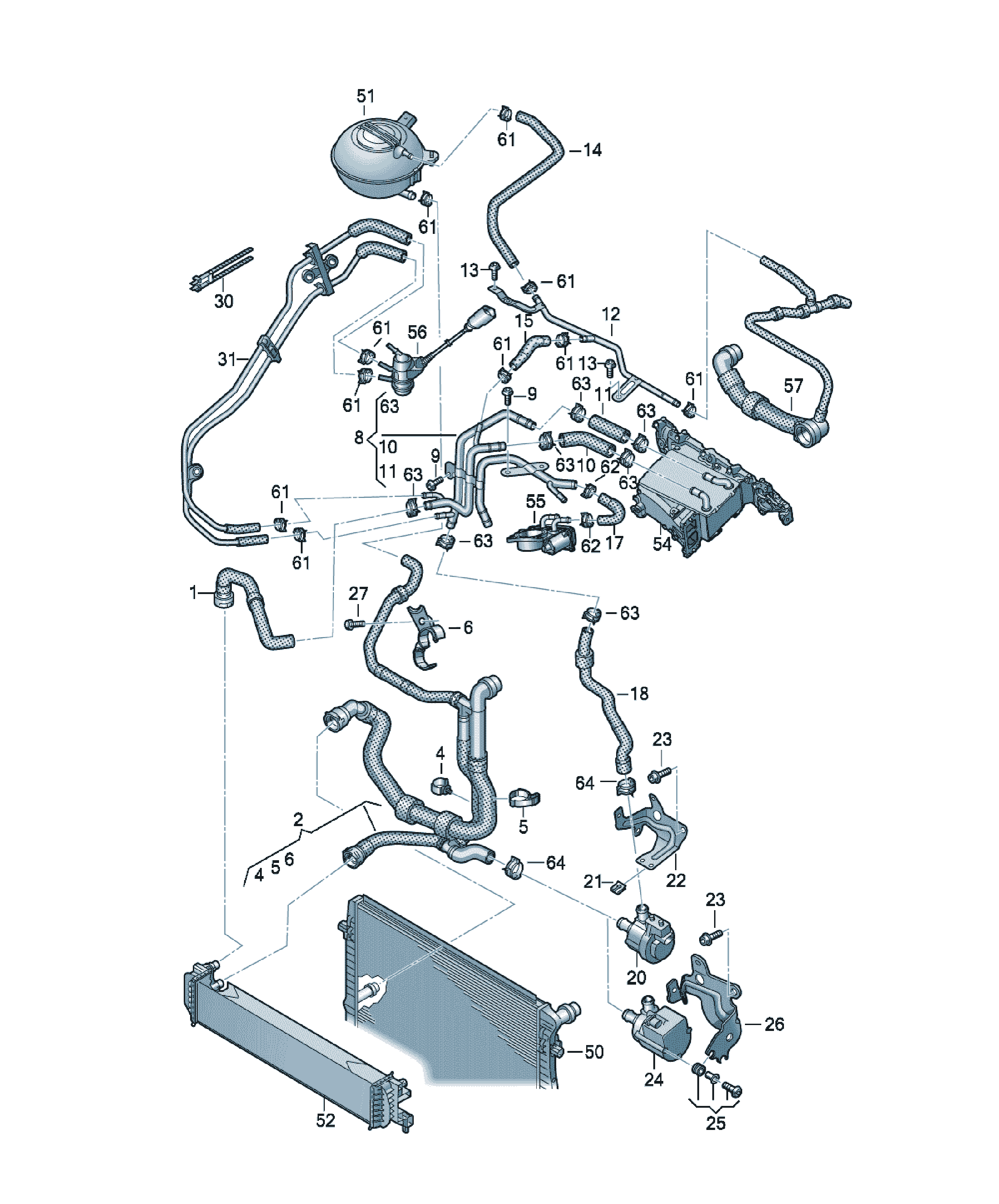 Furtun apa Volkswagen Tiguan, cod 5N0122101BB