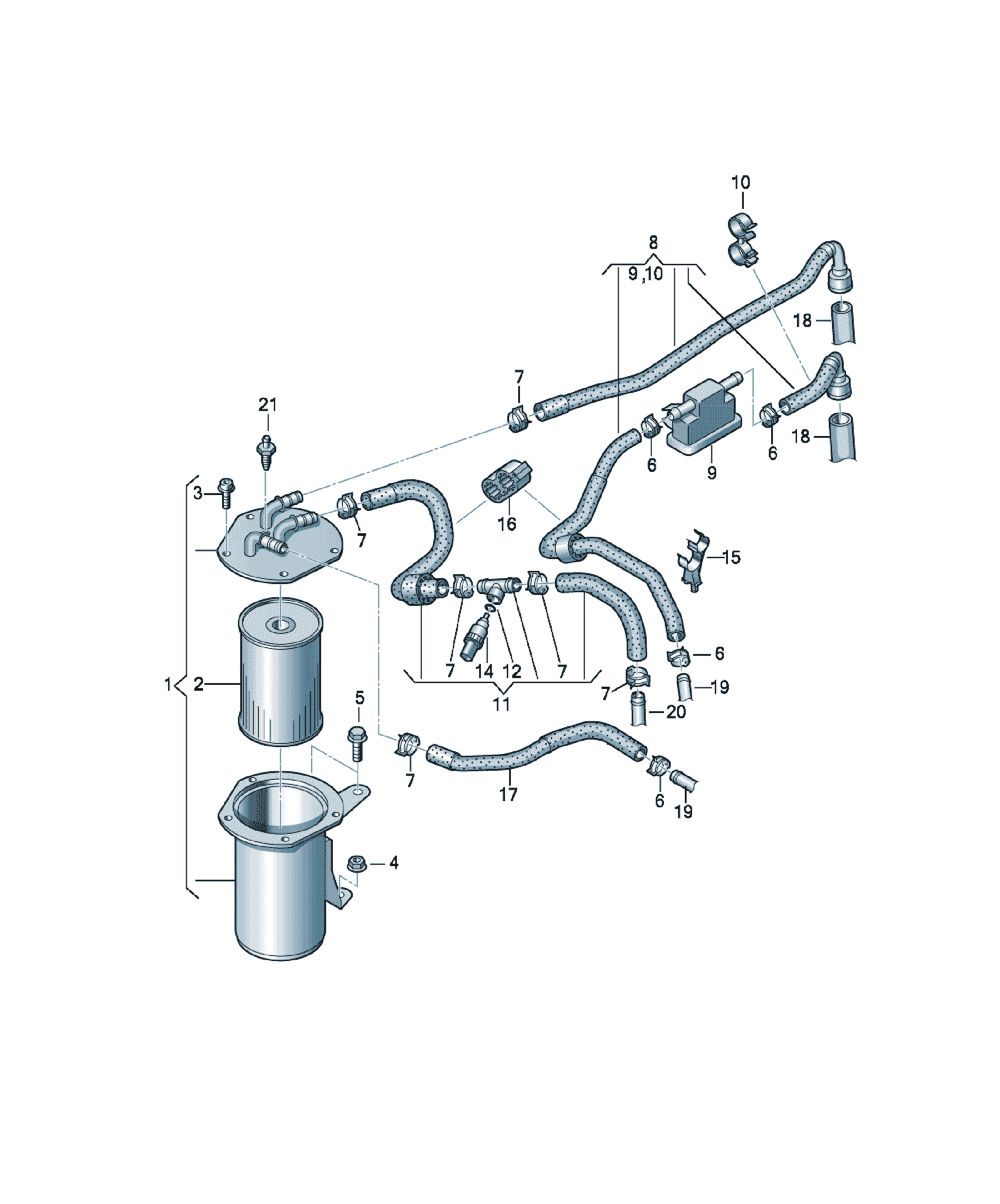 Filtru de combustibil Volkswagen Passat / Variant / Santana, cod 7N0127400D