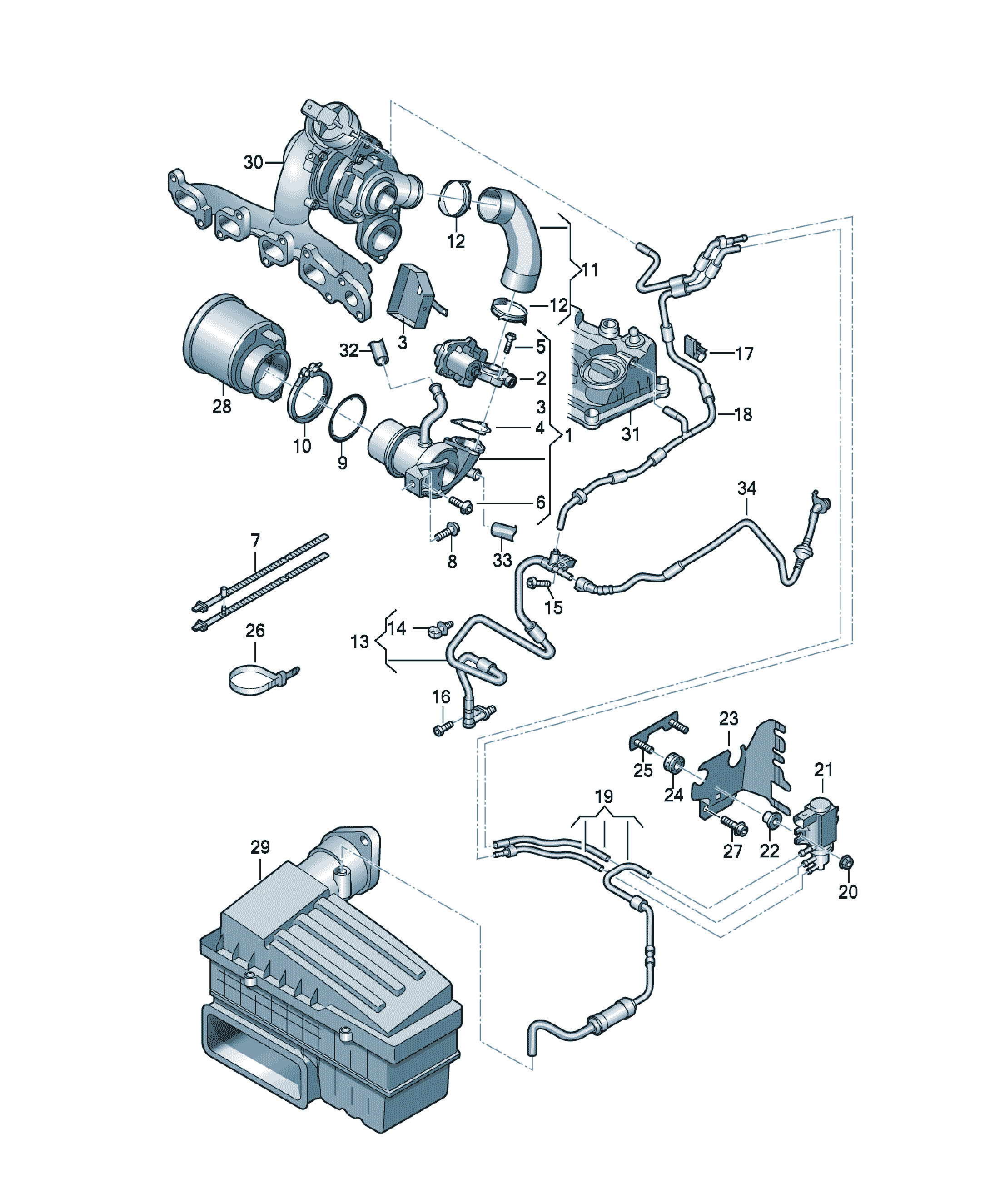Radiator recuperare gaze eșapament Volkswagen Tiguan, cod 04L131513C