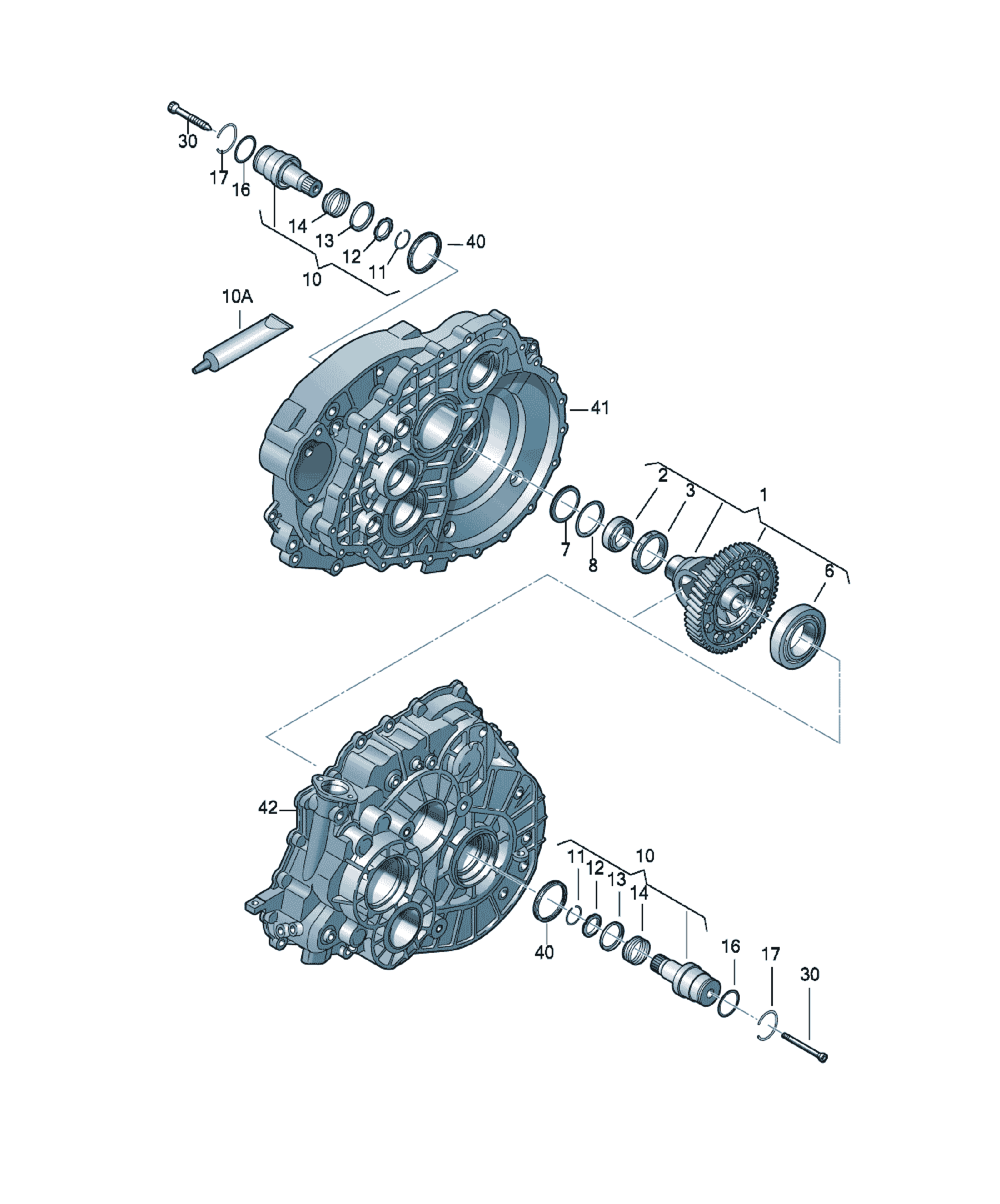 Flanged shaft for differential Volkswagen Tiguan, cod 0A6409343C