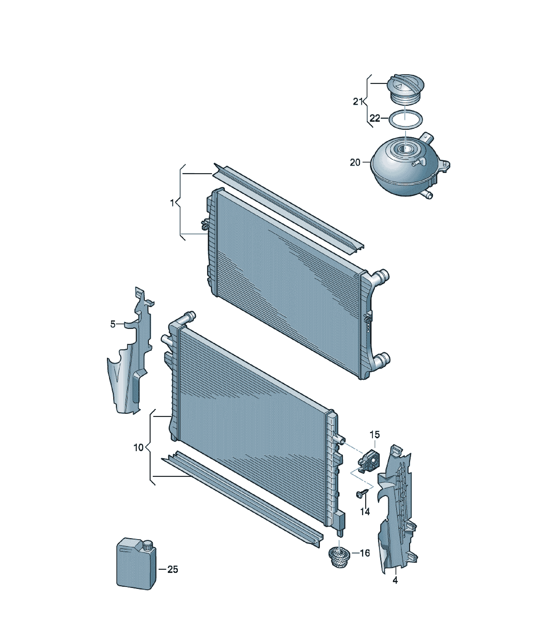 Bucșă montare radiator răcire motor Volkswagen CC, cod 1K0121367G