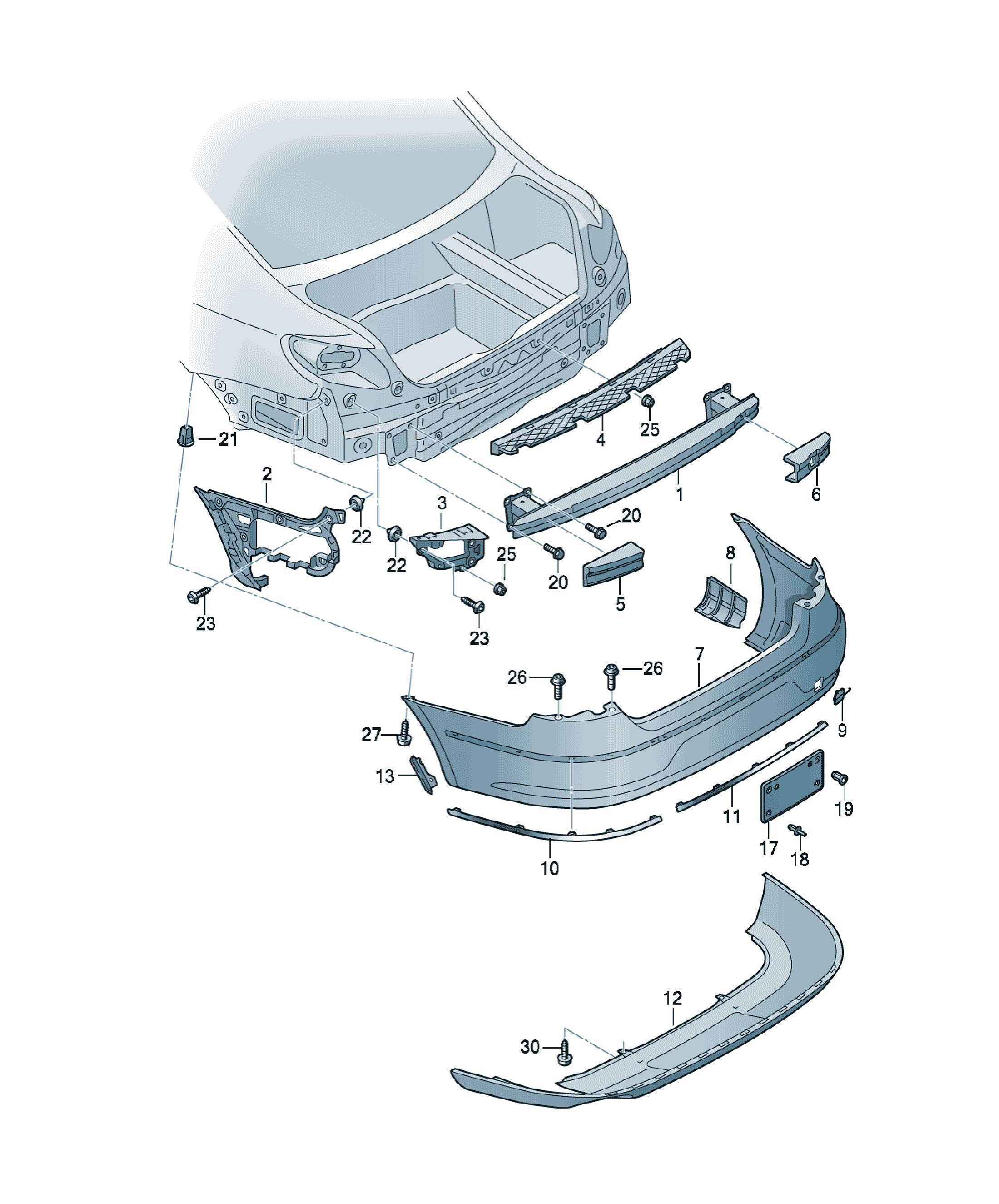Set piese de montaj Volkswagen CC, cod 3C8898623A