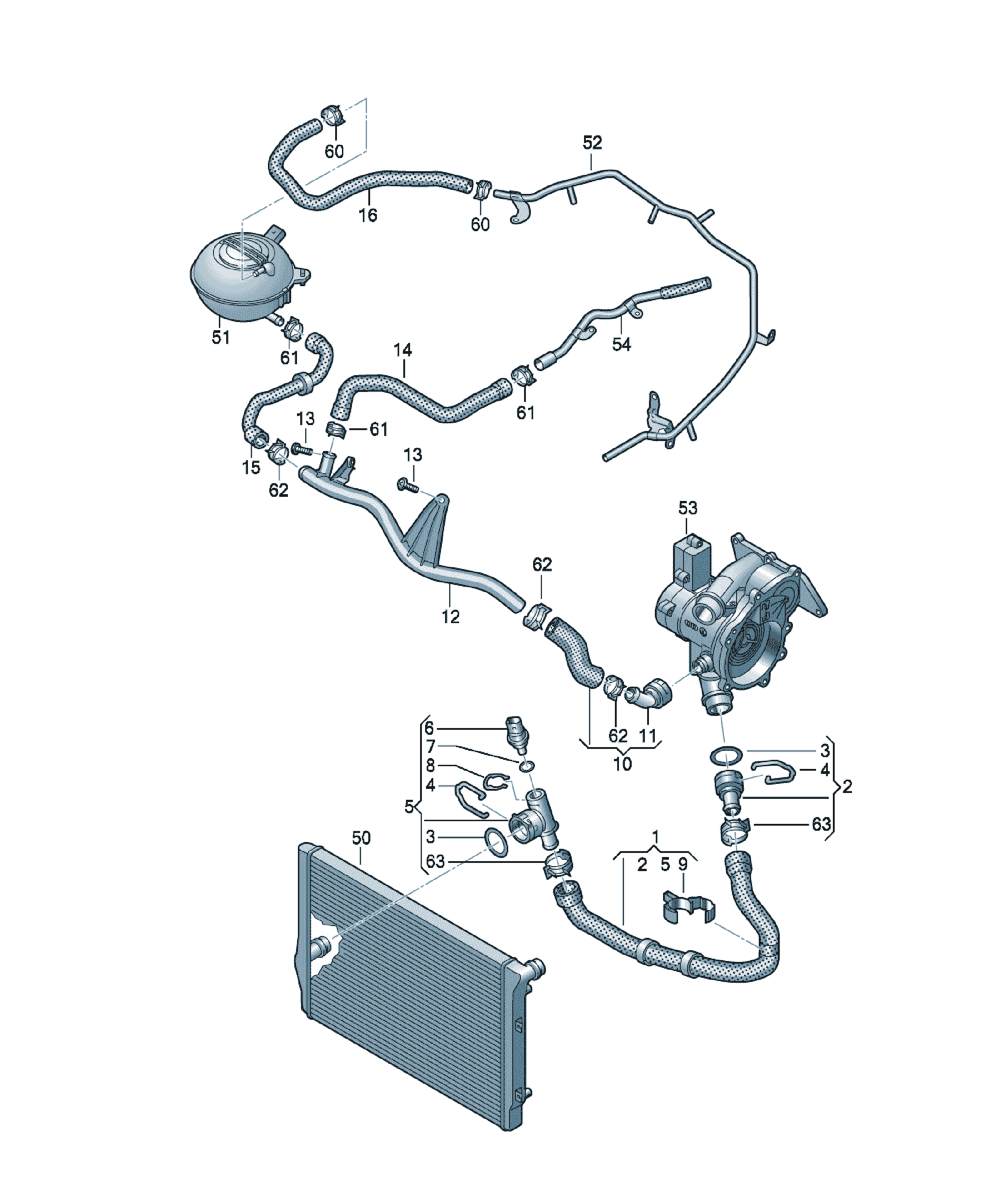 Furtun apa Volkswagen Passat / Variant / Santana, cod 5Q0122051CP