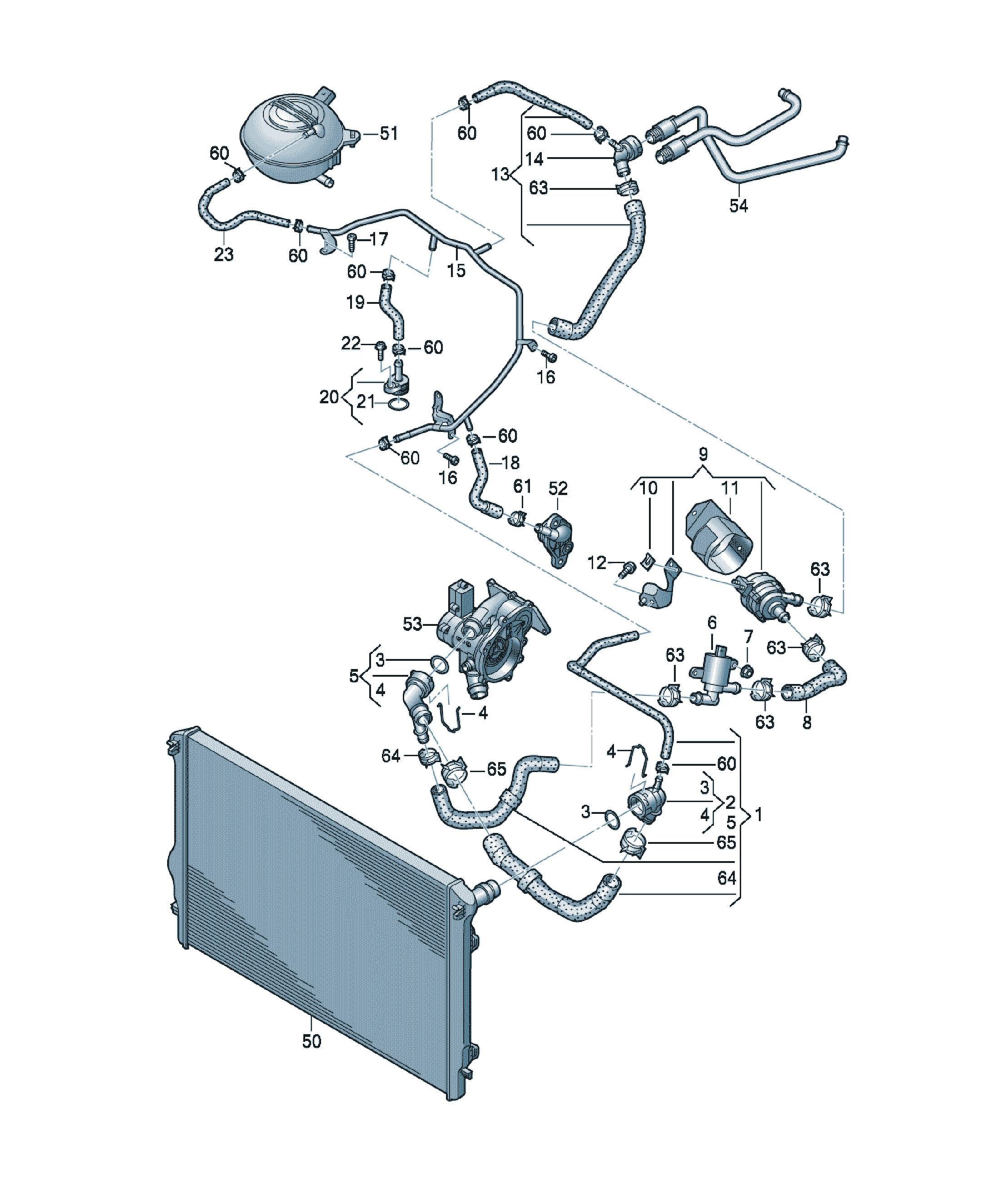 Furtun apa Volkswagen Passat / Variant / Santana, cod 5Q0122101EA