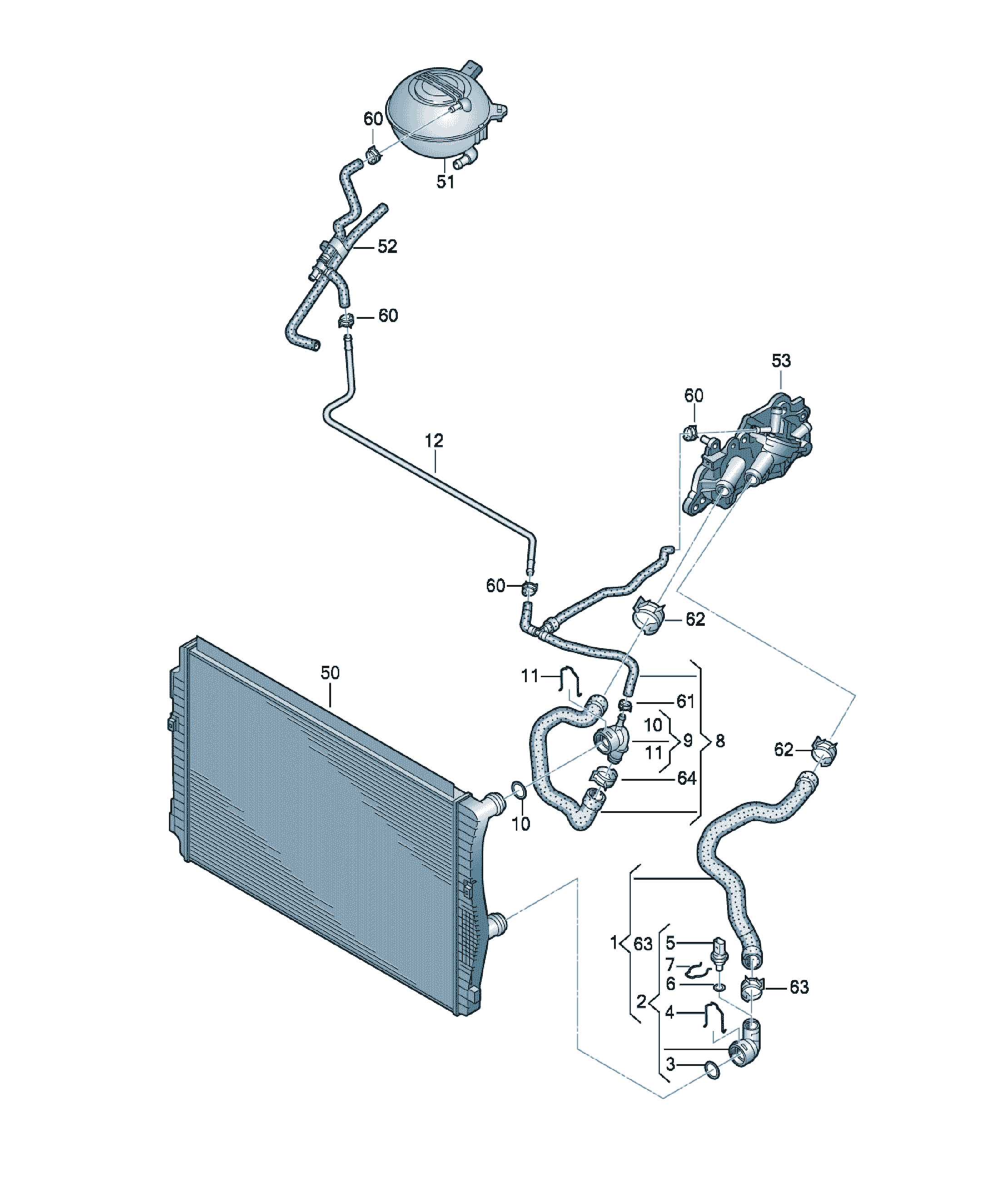 Furtun apa Volkswagen Passat / Variant / Santana, cod 5Q0122051DE