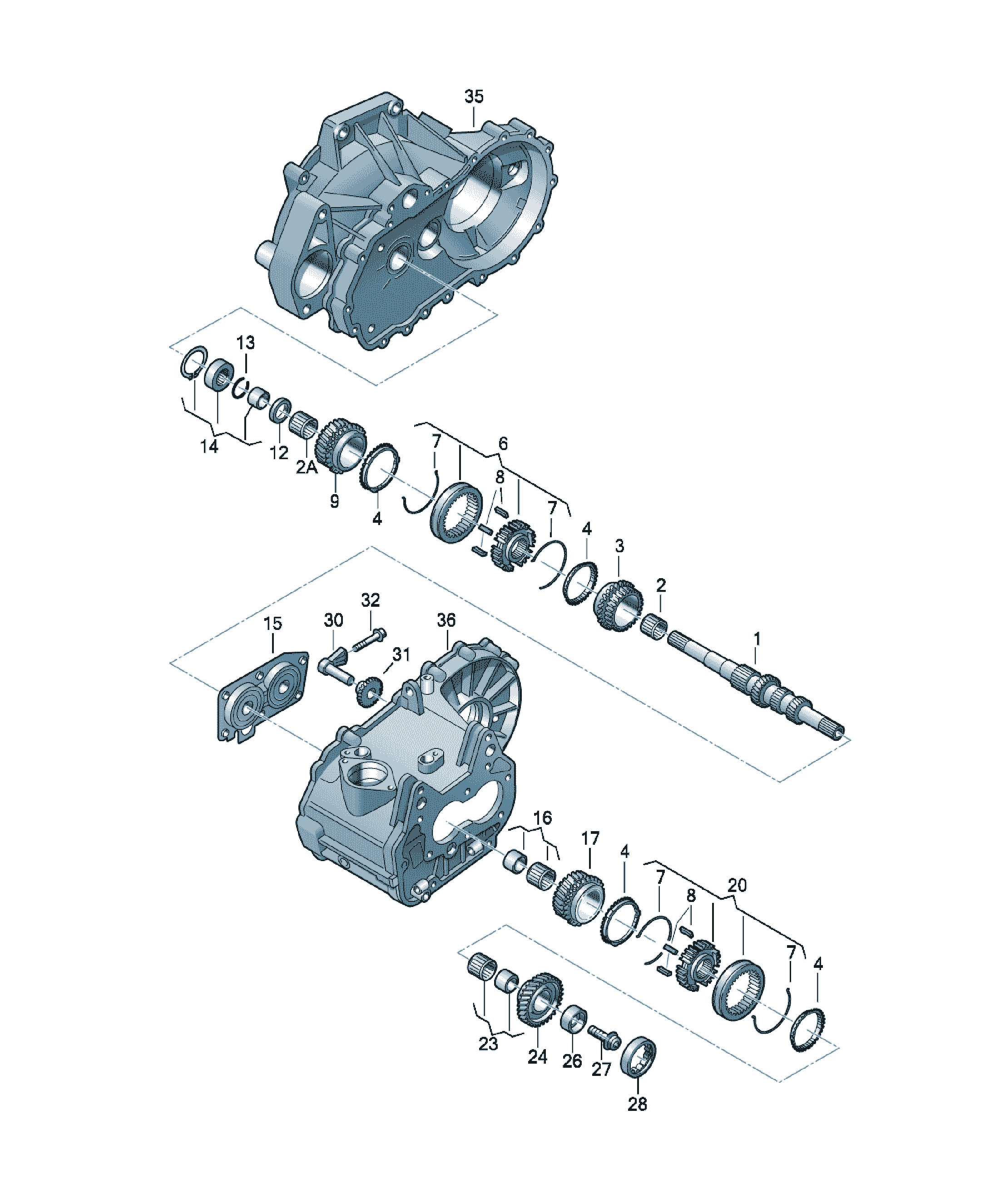 Roată dințată transmisie mecanică Volkswagen Golf / e-Golf, cod 02T311261AL