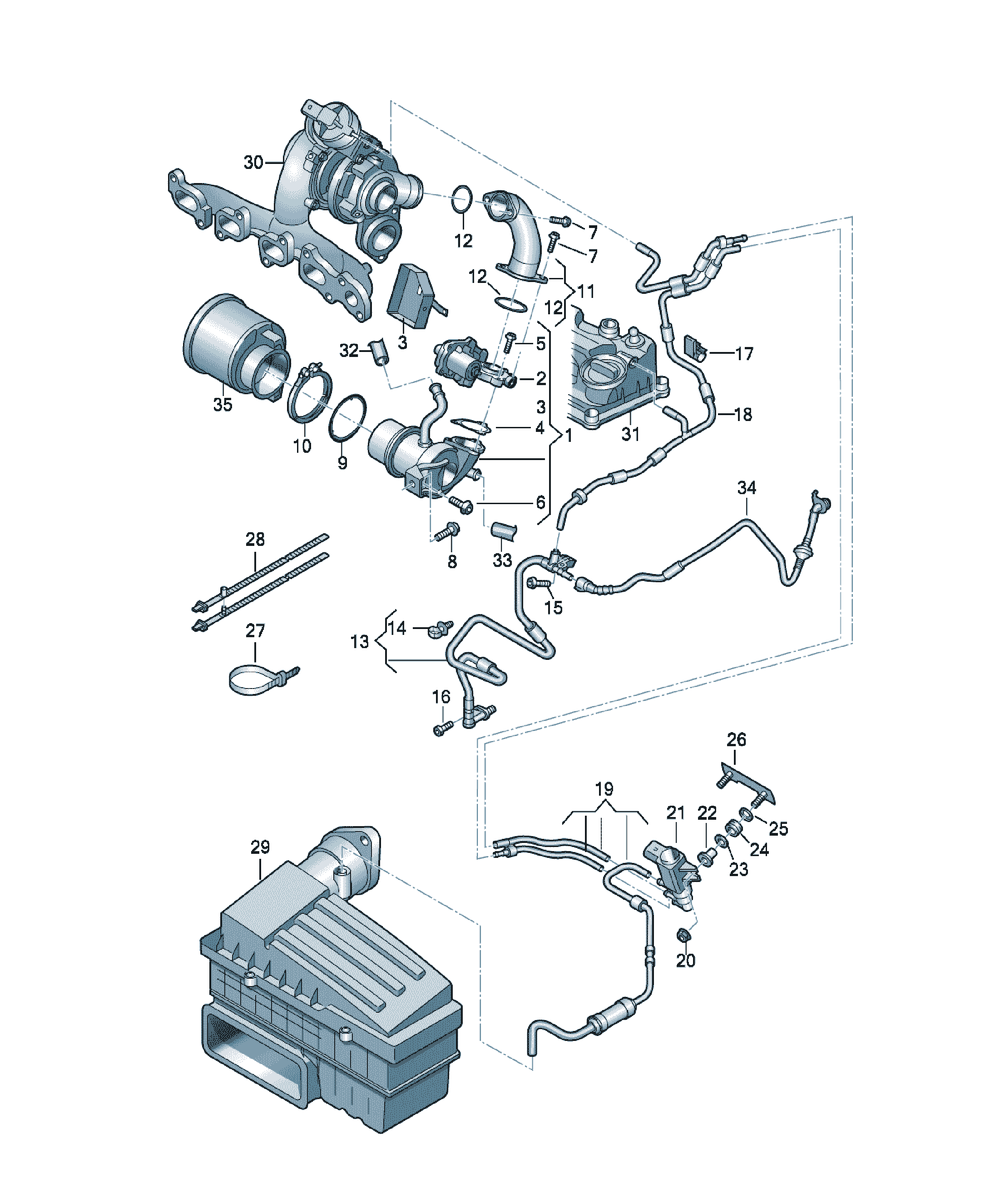 Radiator recuperare gaze eșapament Volkswagen CC, cod 04L131512AK