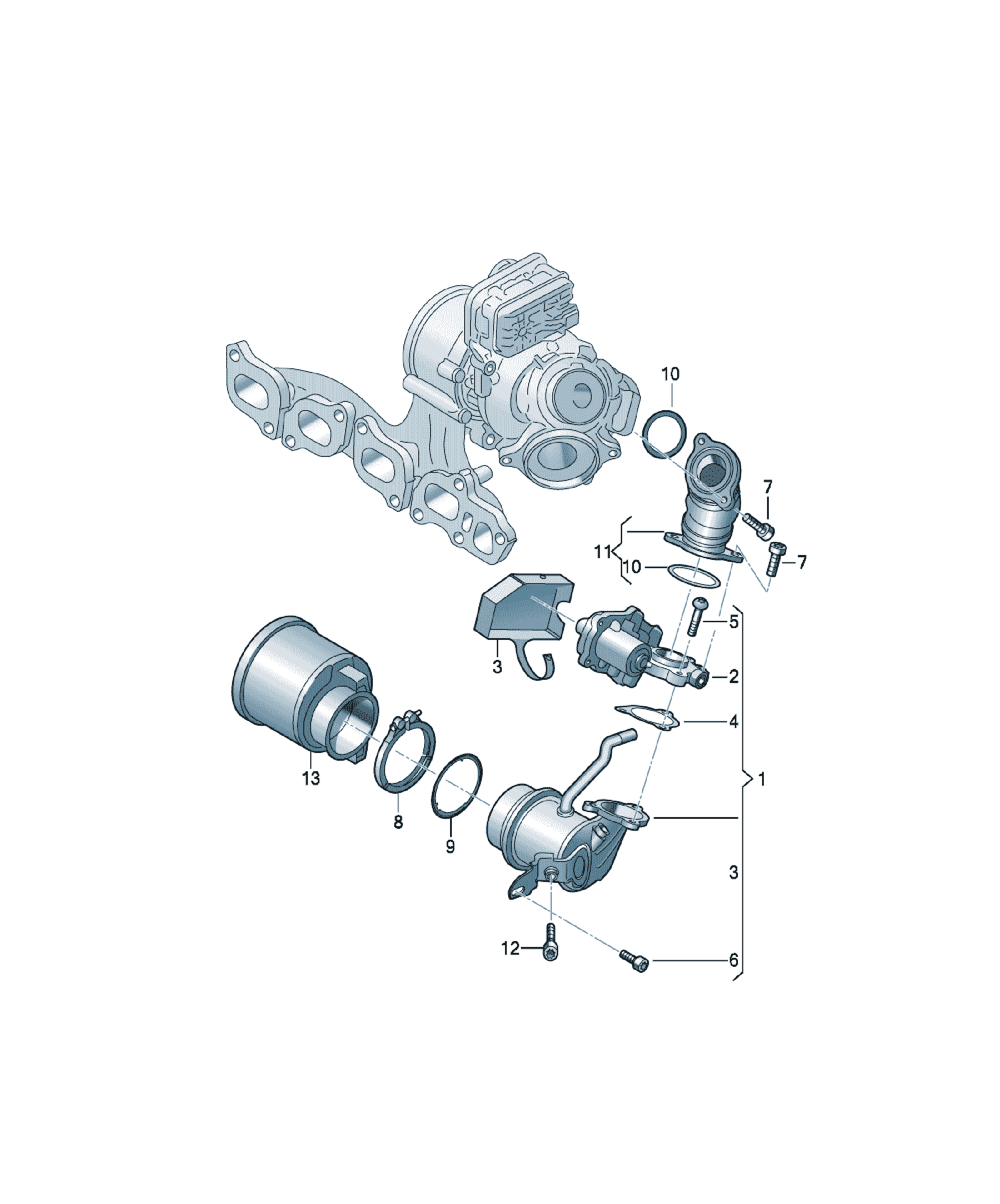 Garnitură sistem EGR Volkswagen CC, cod 04L131547T