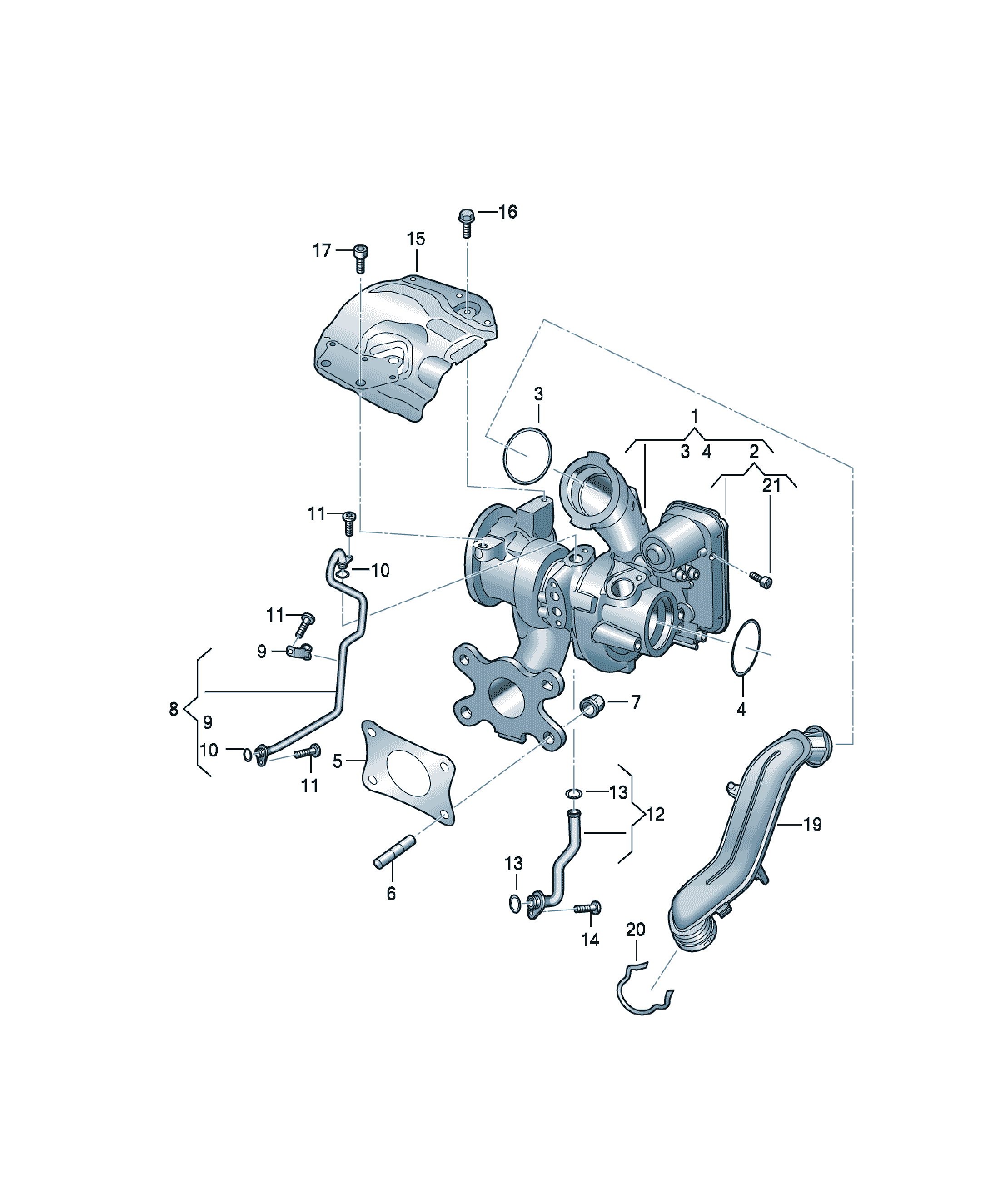 Turbocharger (repair kit) Volkswagen Passat / Variant / Santana, cod 05E198701