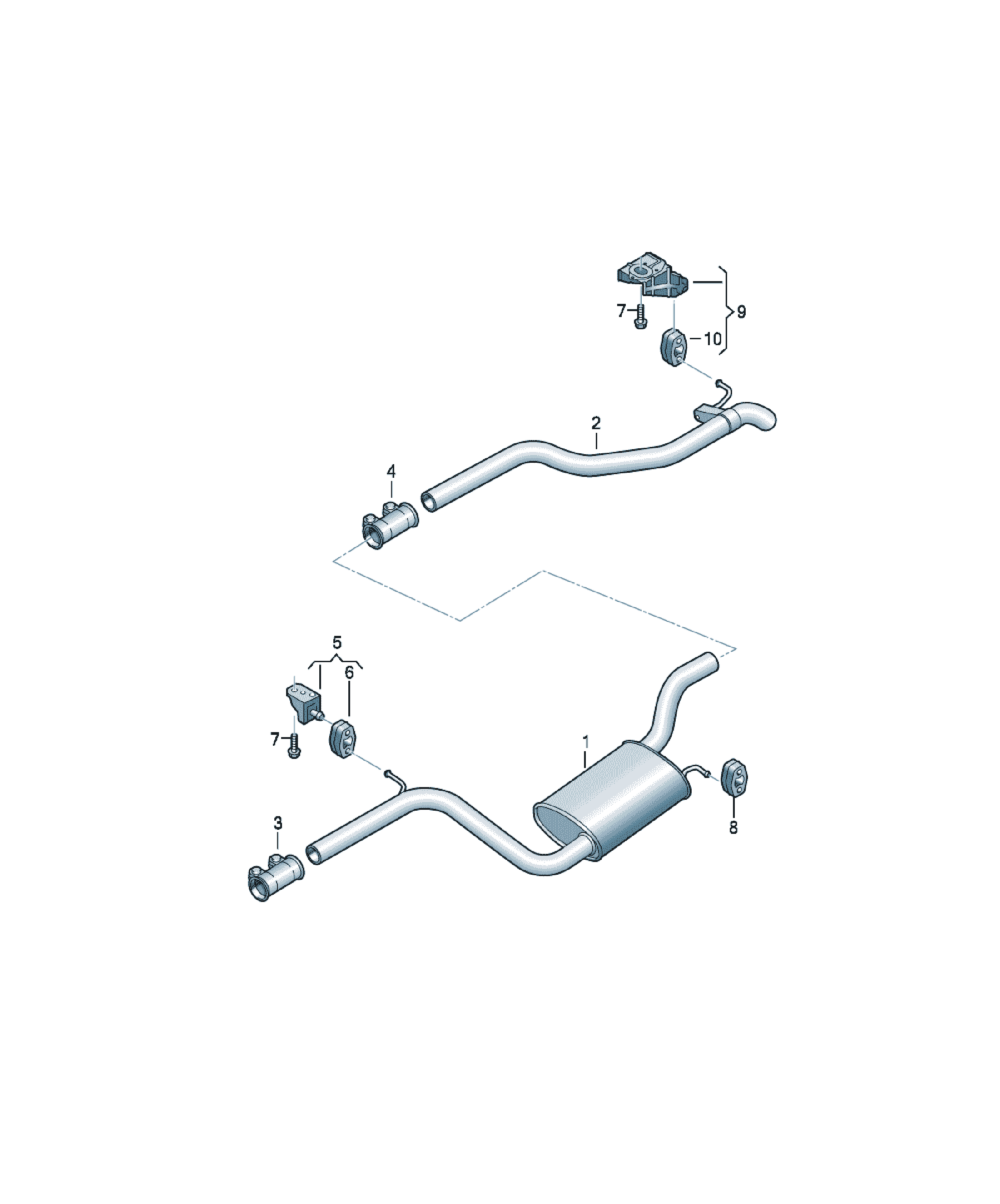 Resonator - middle part of exhaust gas system Volkswagen Passat / Variant / Santana, cod 3Q0253409C