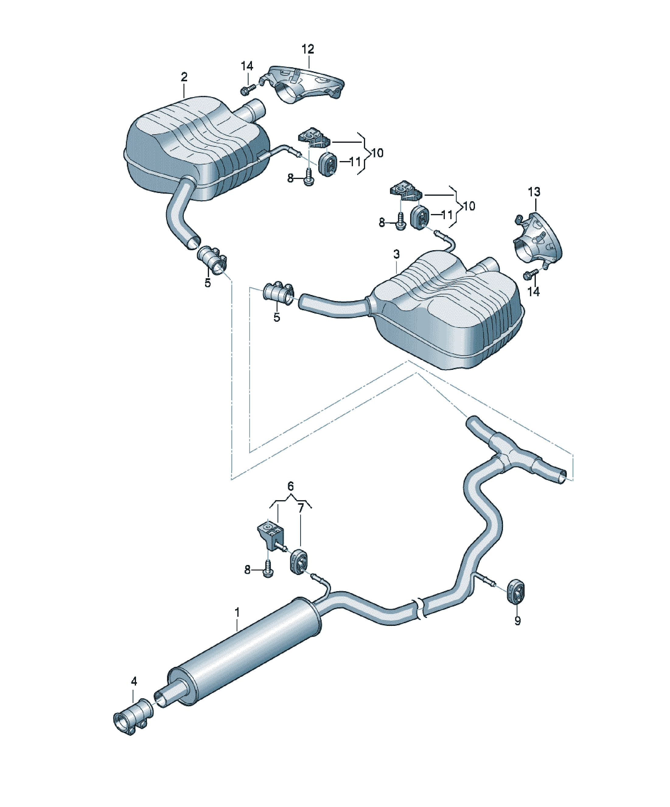 Silencer holder Volkswagen Passat / Variant / Santana, cod 5Q0253144M
