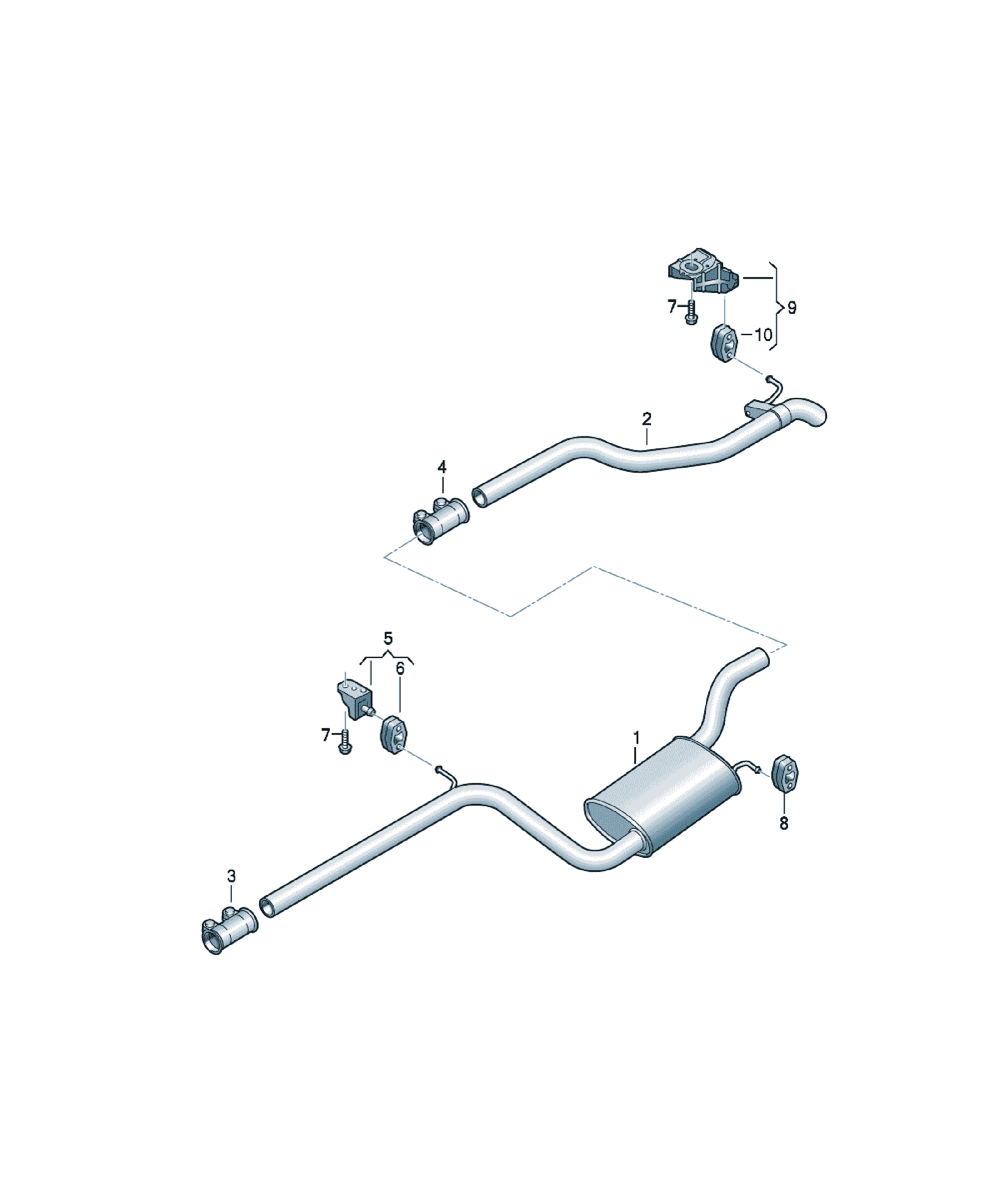 Resonator - middle part of exhaust gas system Volkswagen Passat / Variant / Santana, cod 3Q0253409