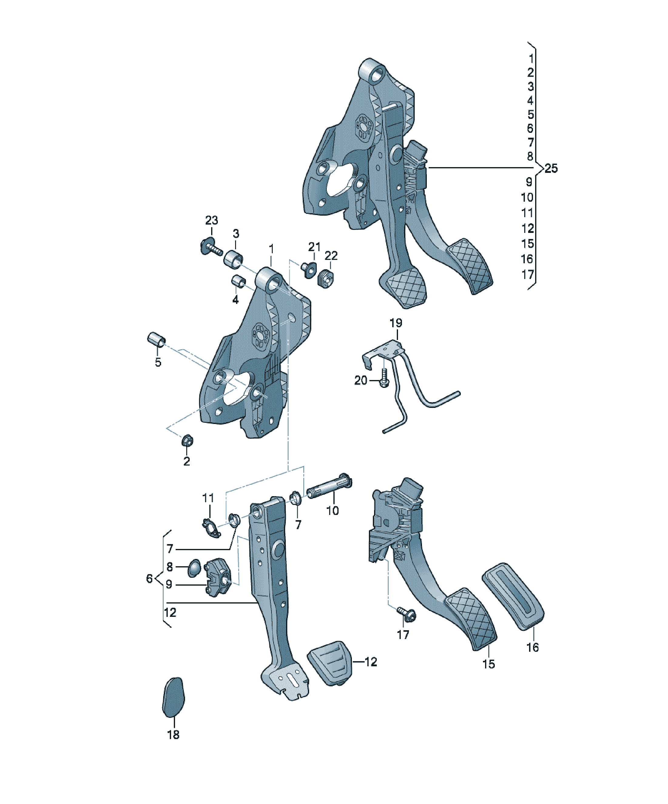 bracket for pedal cluster Volkswagen Passat / Variant / Santana, cod 5Q2721117B