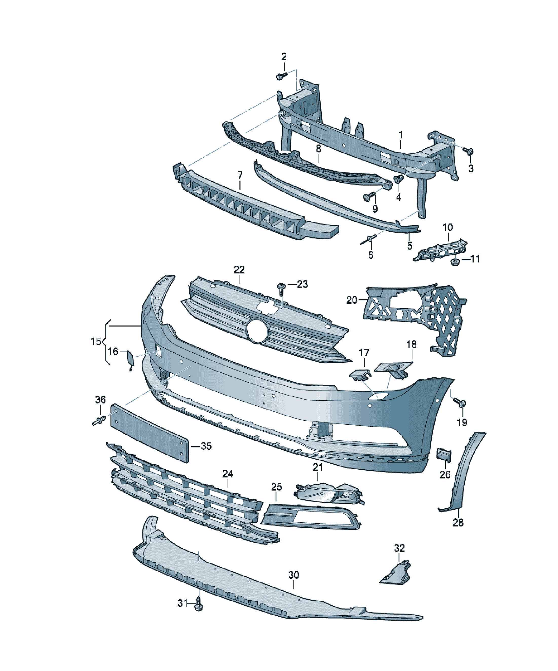 Panou ornamental inferior bara Volkswagen Passat / Variant / Santana, cod 3G0807110  9B9