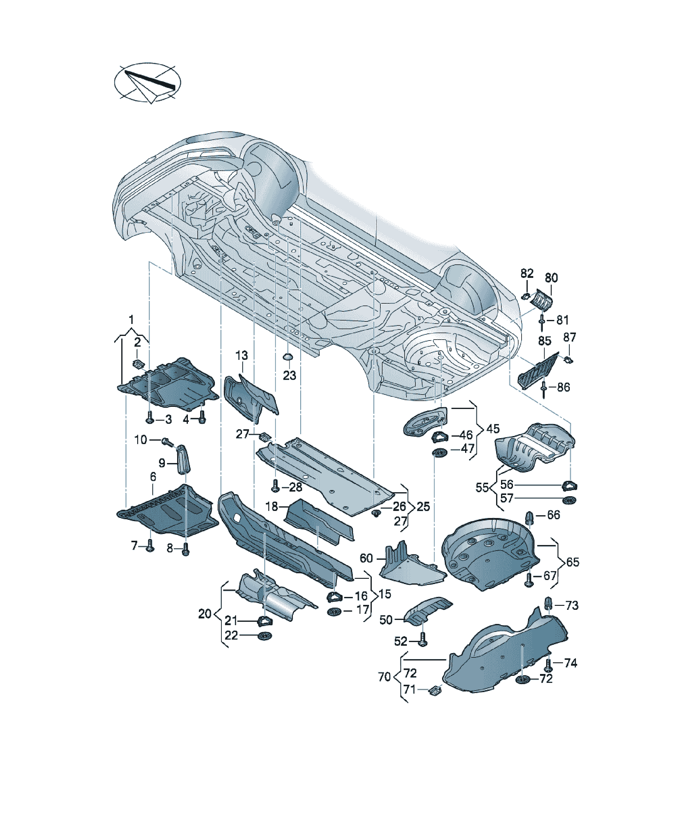 Protecție carter motor Volkswagen Passat / Variant / Santana, cod 3Q0825236