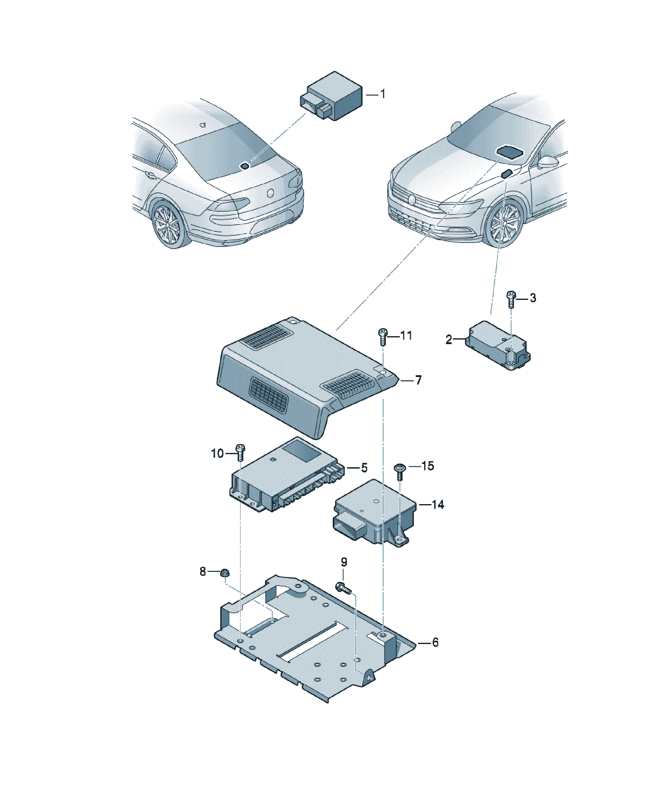 Control unit for roller sunblind Volkswagen Passat / Variant / Santana, cod 3C0907491