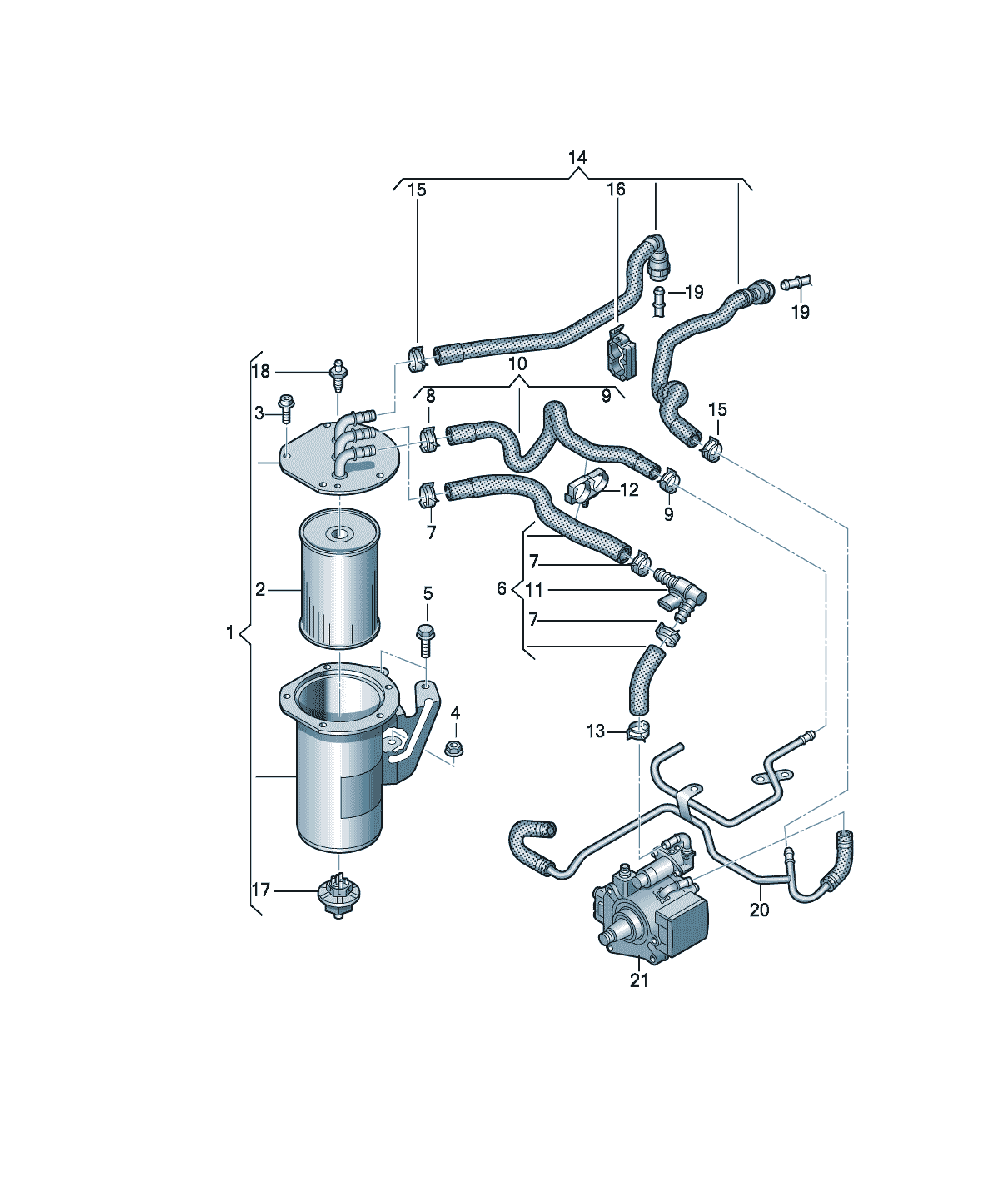 Filtru de combustibil Volkswagen Tiguan, cod 5Q0127400J