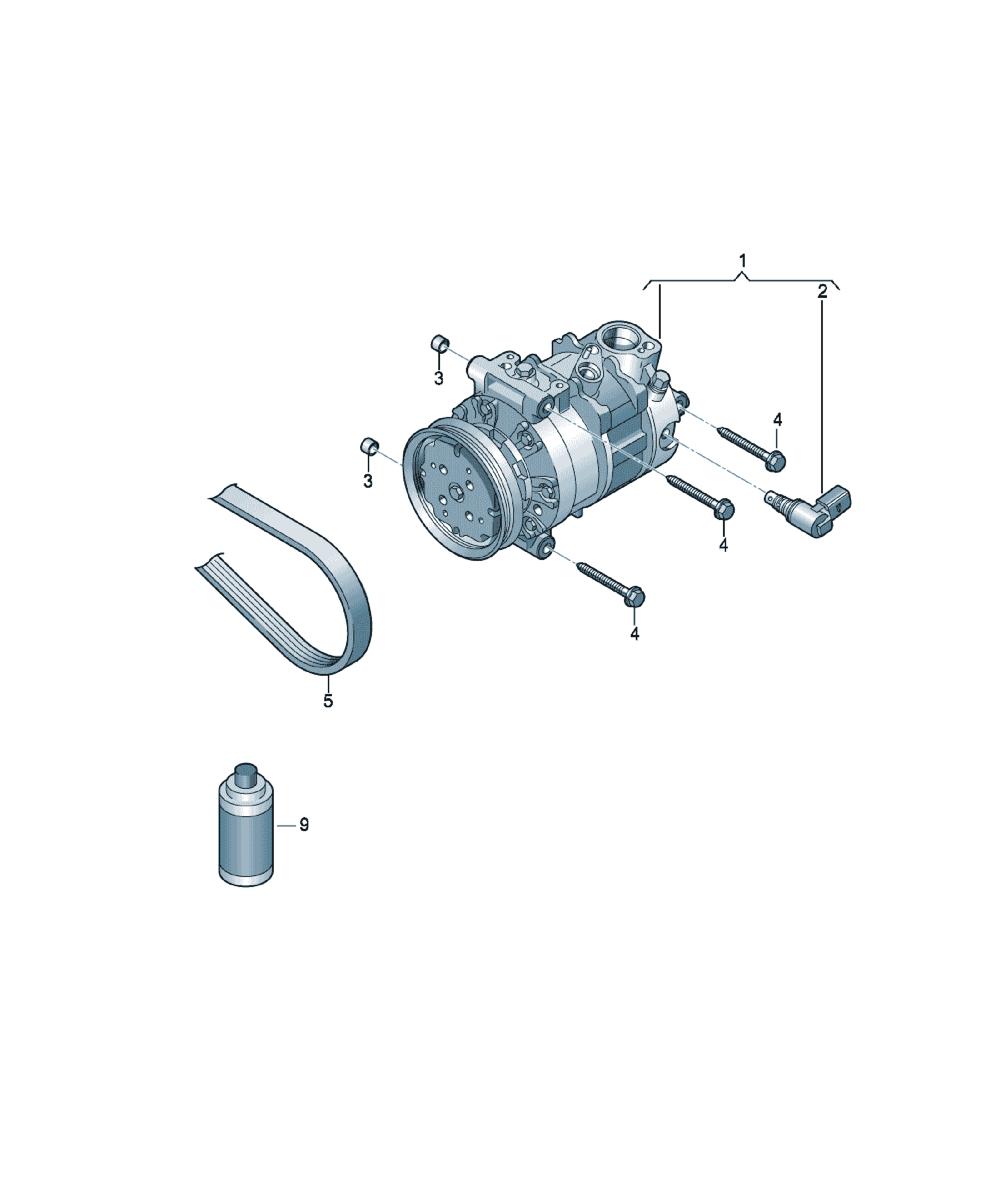 Compresor clima Volkswagen Passat / Variant / Santana, cod 5Q0816803H
