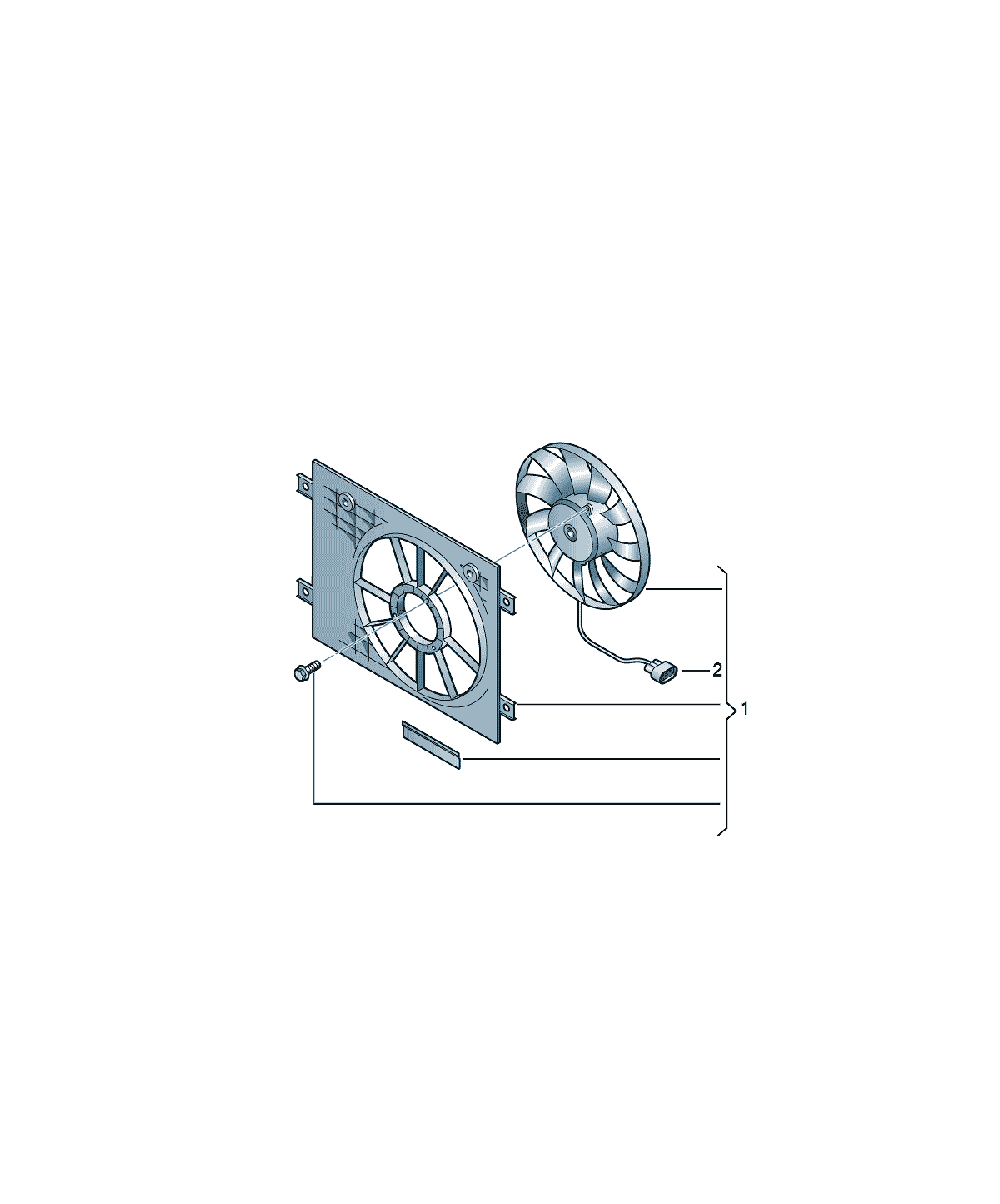 Ventilator radiator motor Volkswagen Passat / Variant / Santana, cod 5Q0121203DE