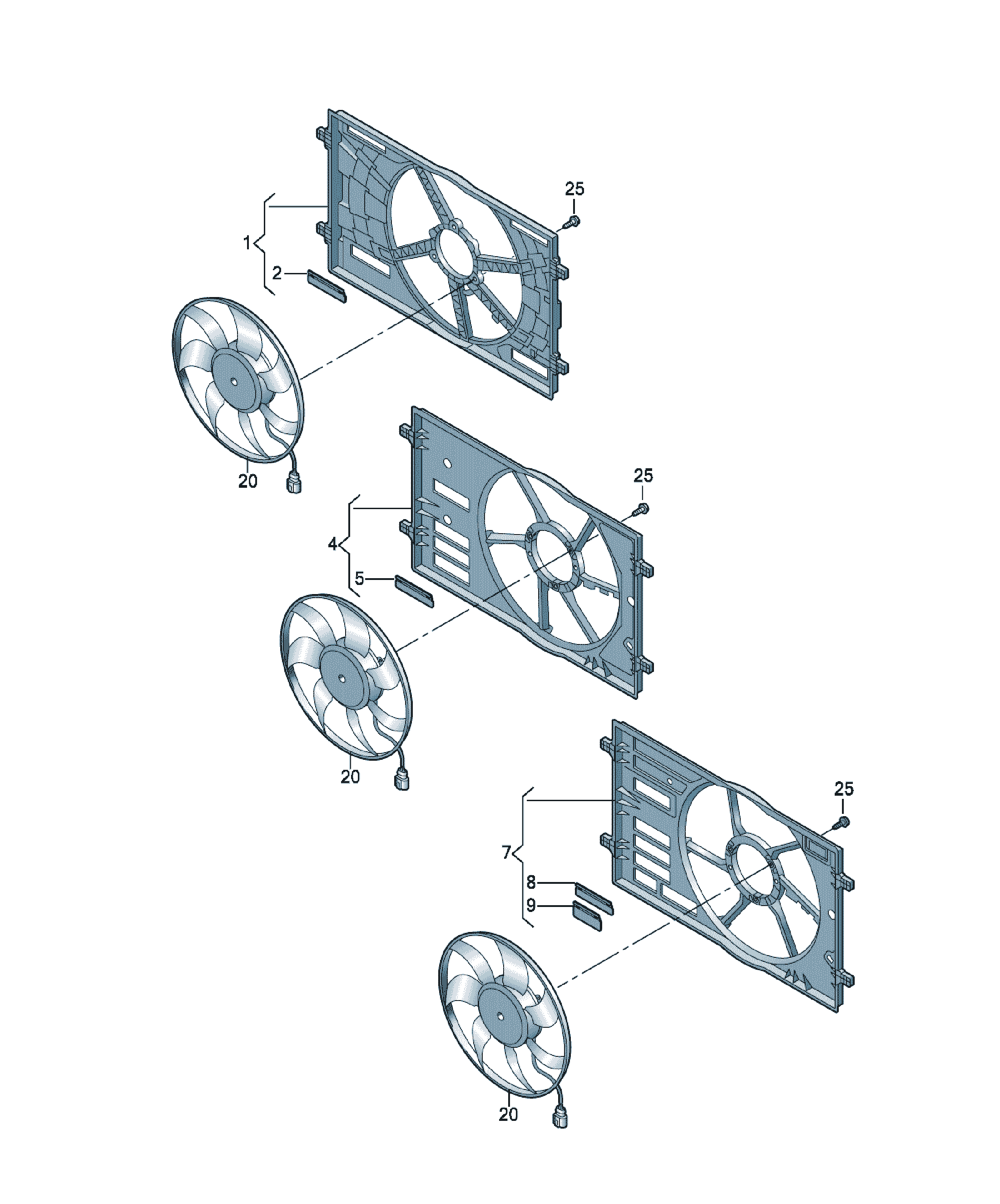 Difuzor radiator Volkswagen Passat / Variant / Santana, cod 5Q0121205AF