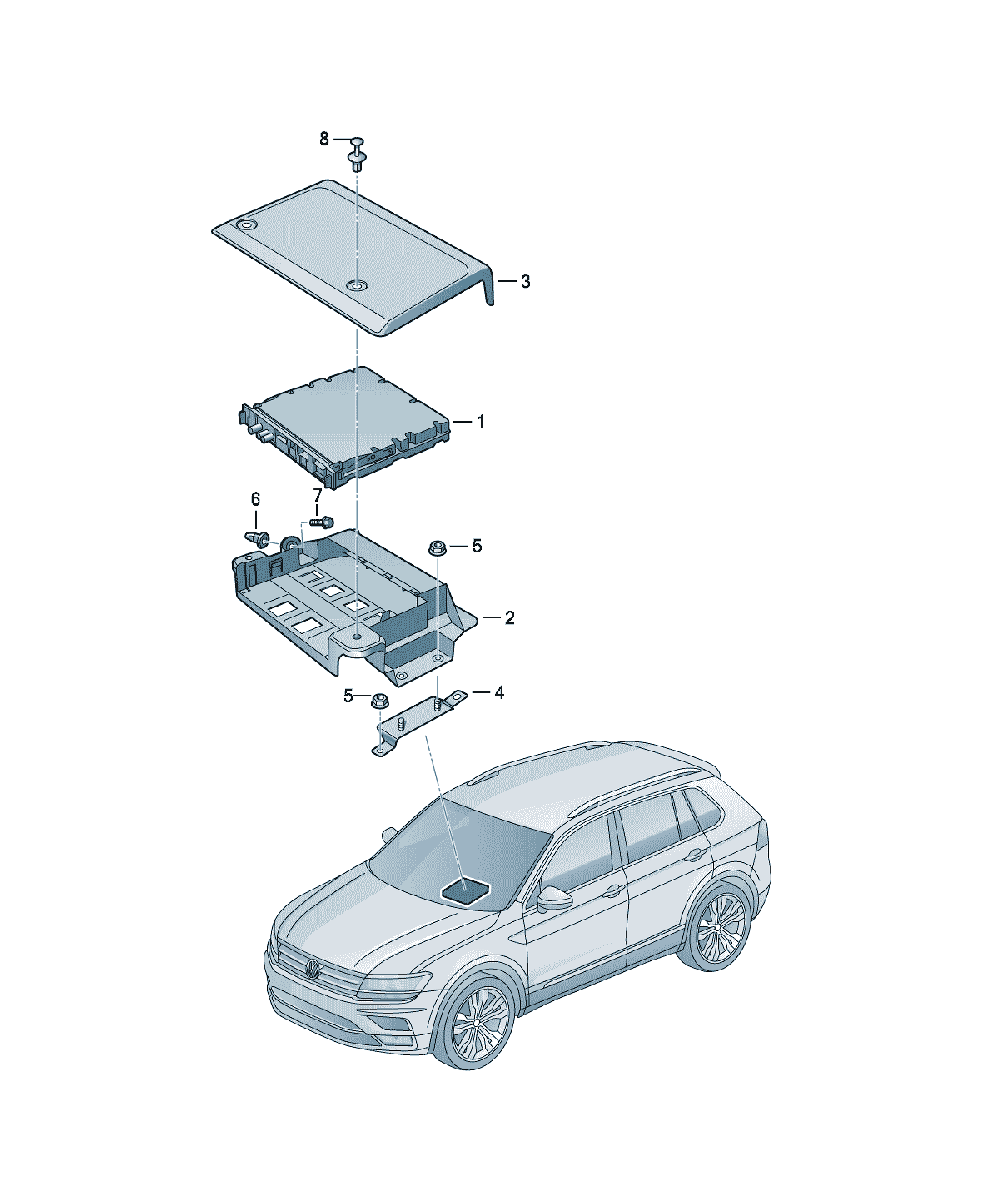 Suport tuner TV Volkswagen Tiguan, cod 5G0919937