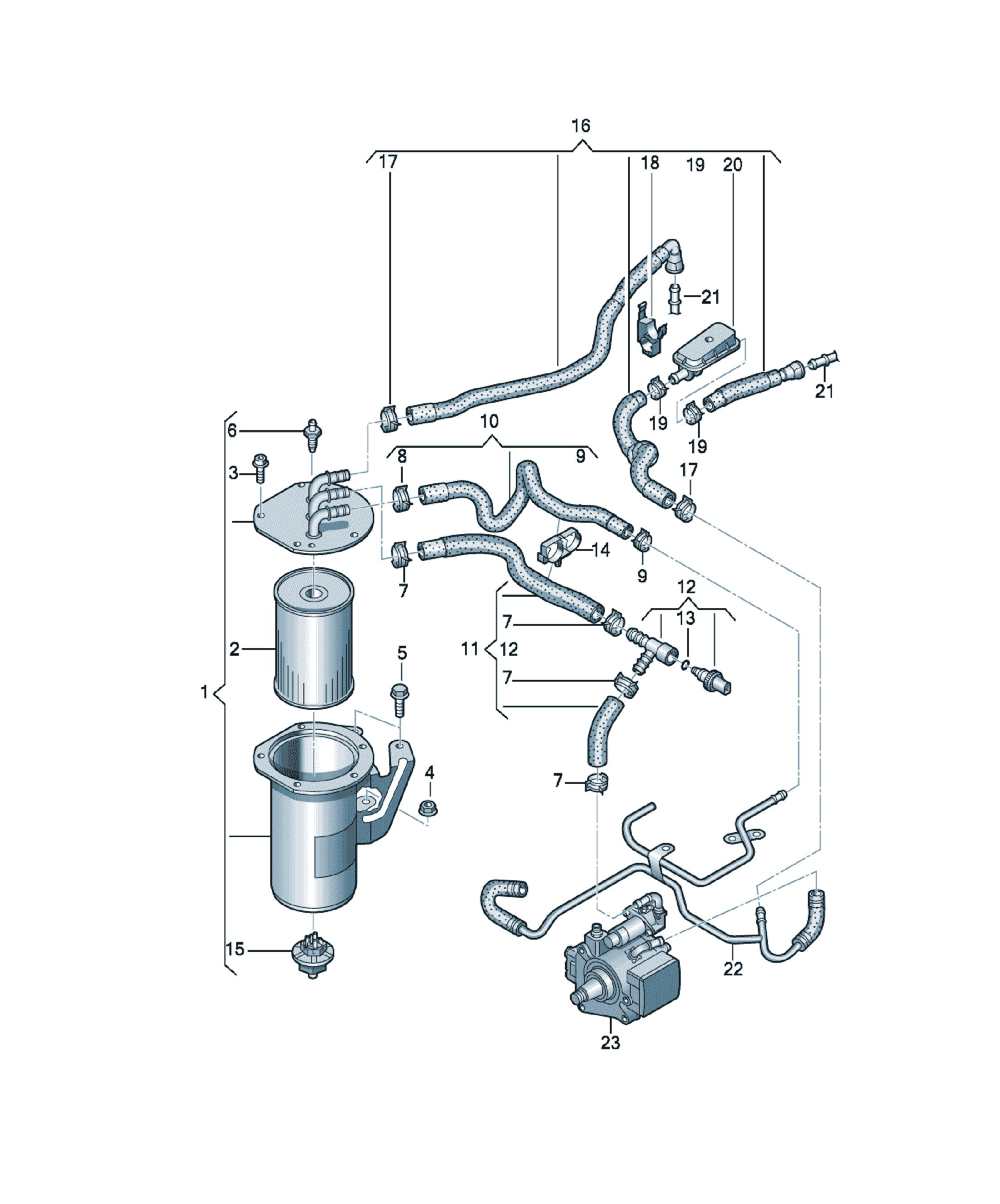 Filtru de combustibil Volkswagen Tiguan, cod 5Q0127401C